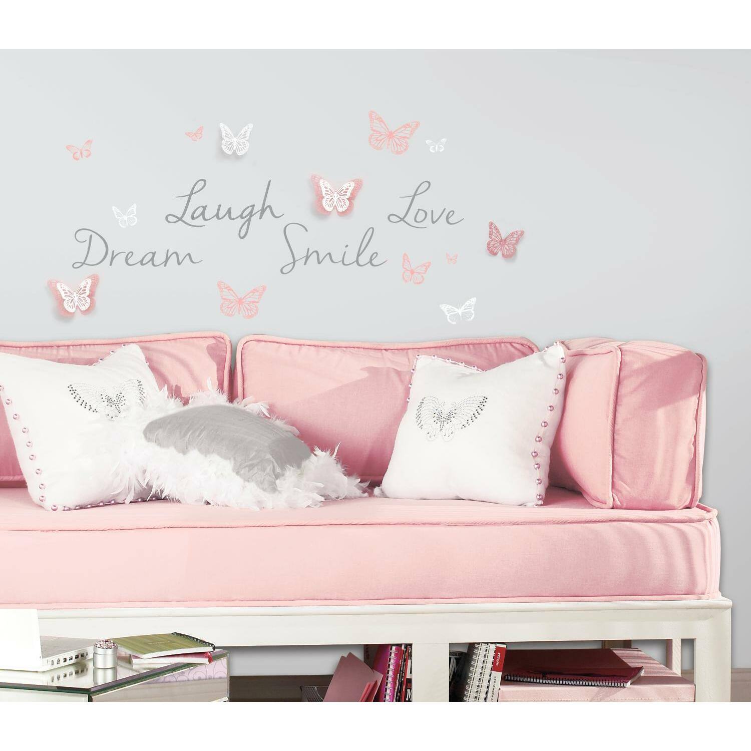 RoomMates Butterfly Dream Decals with 3D Cutout Butterflies