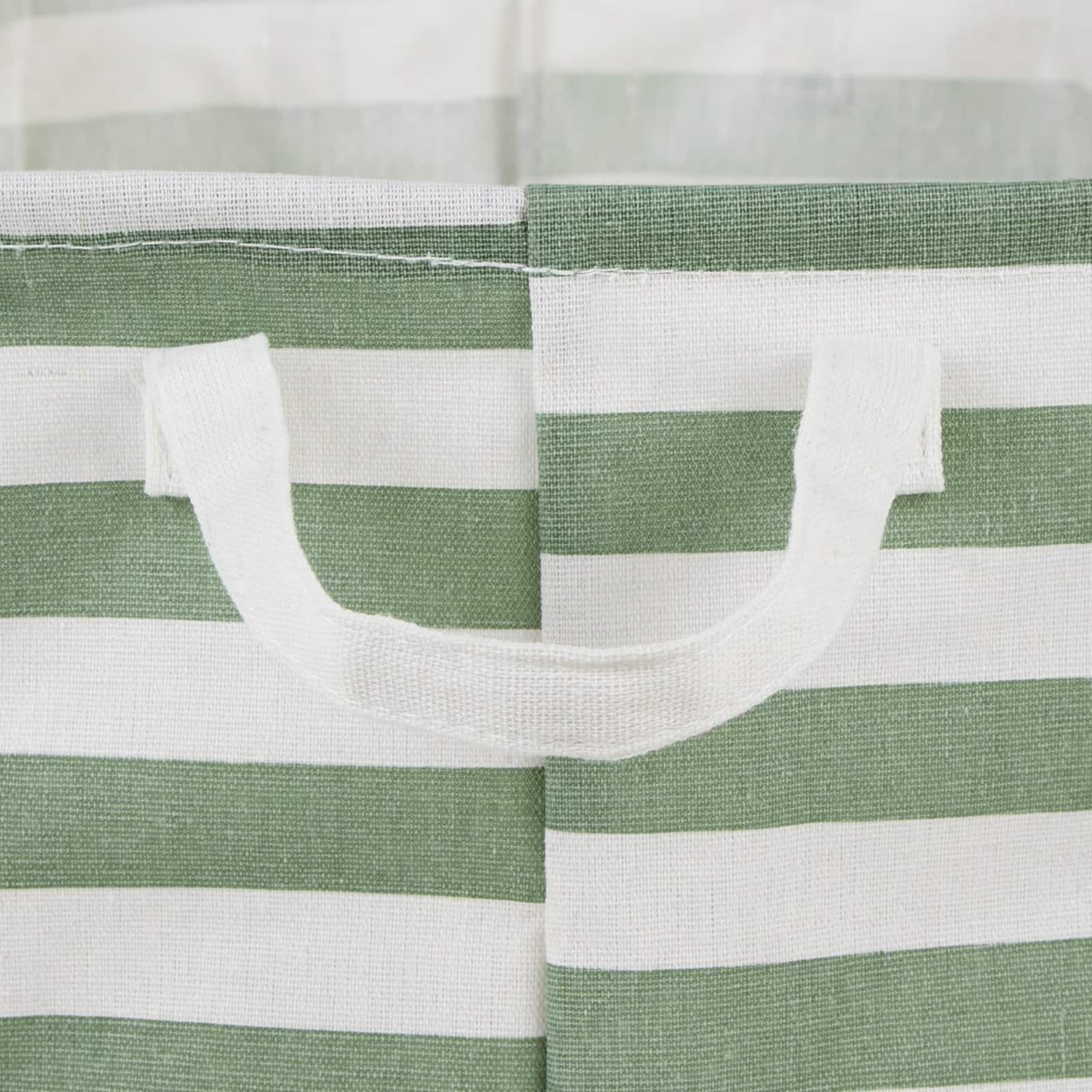 DII® Round Stripes PE-Coated Cotton Polyester Laundry Hamper