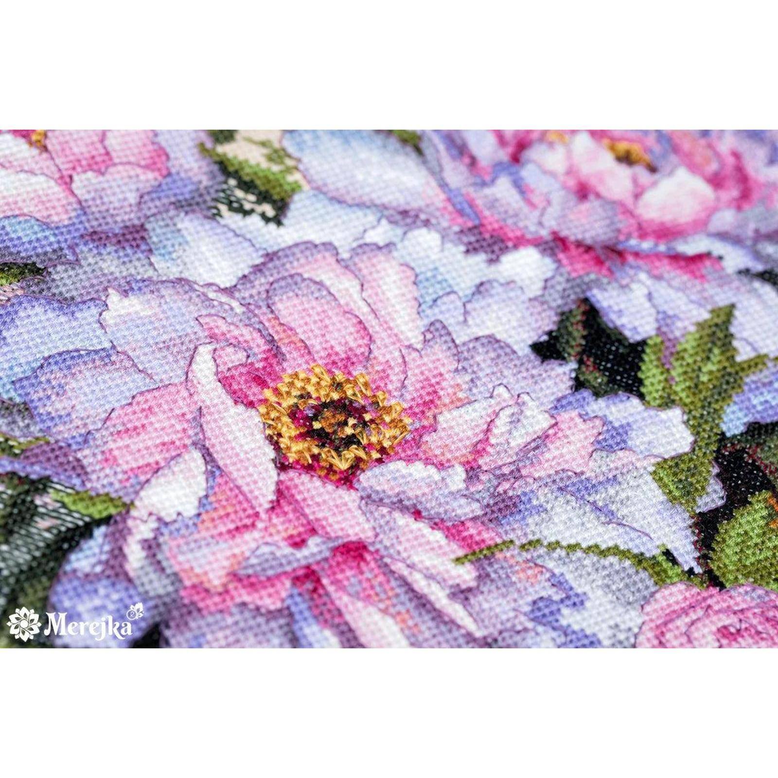 Merejka Tender Peonies Counted Cross Stitch Kit