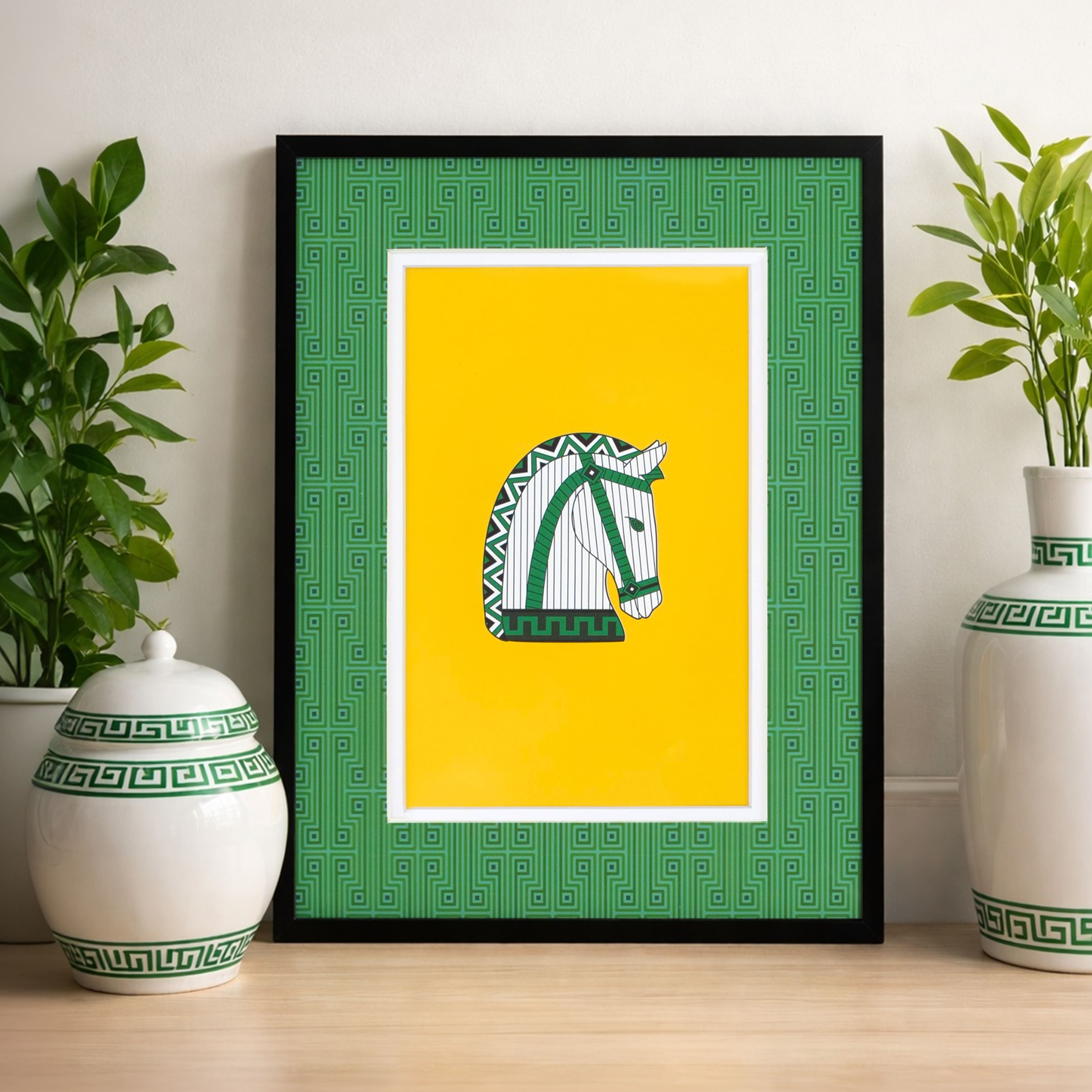 Jonathan Adler x Michaels 4" x 6" Black & Green Greek Key Matted Metal Tabletop Frame