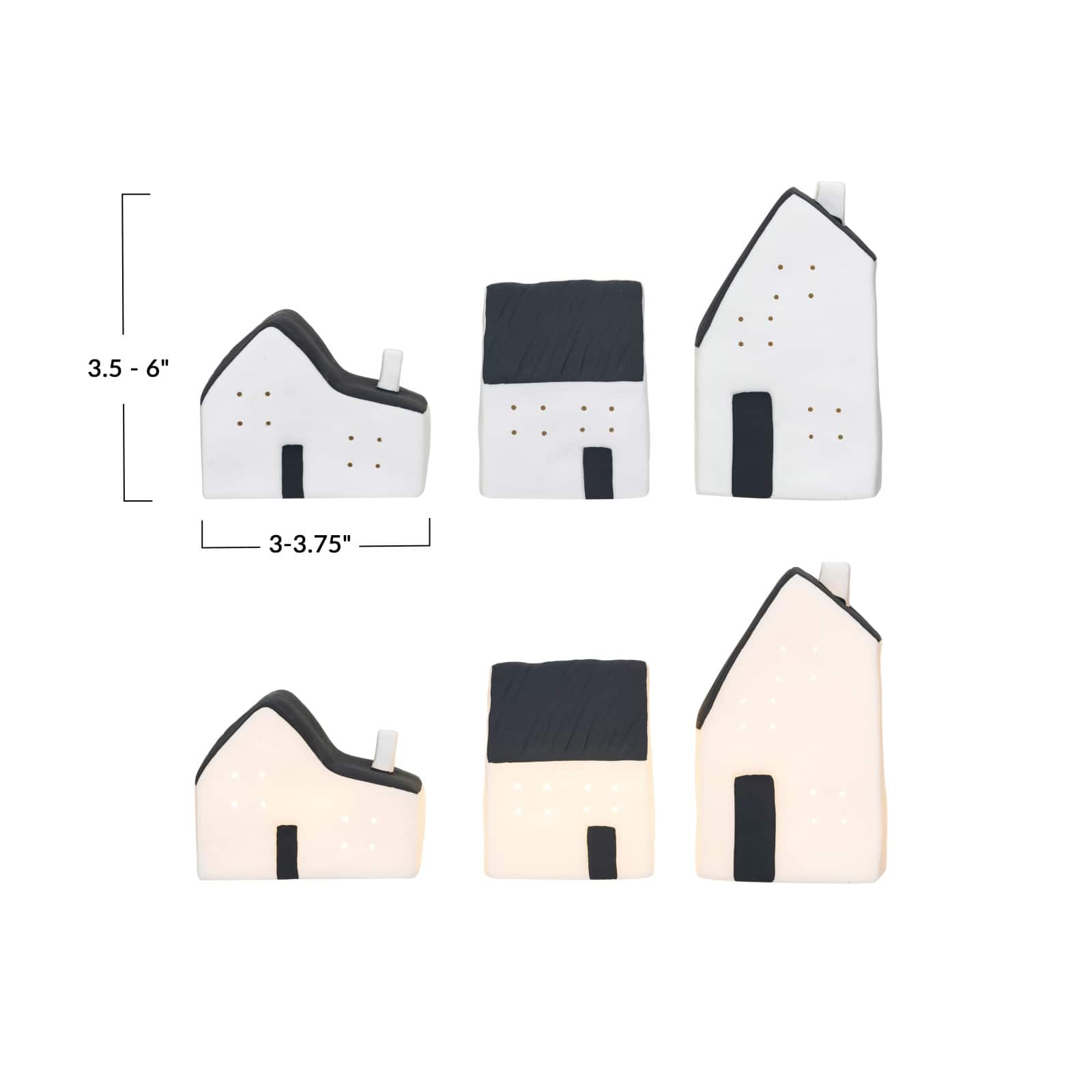Hello Honey® Black & White Stoneware LED House Décor Set
