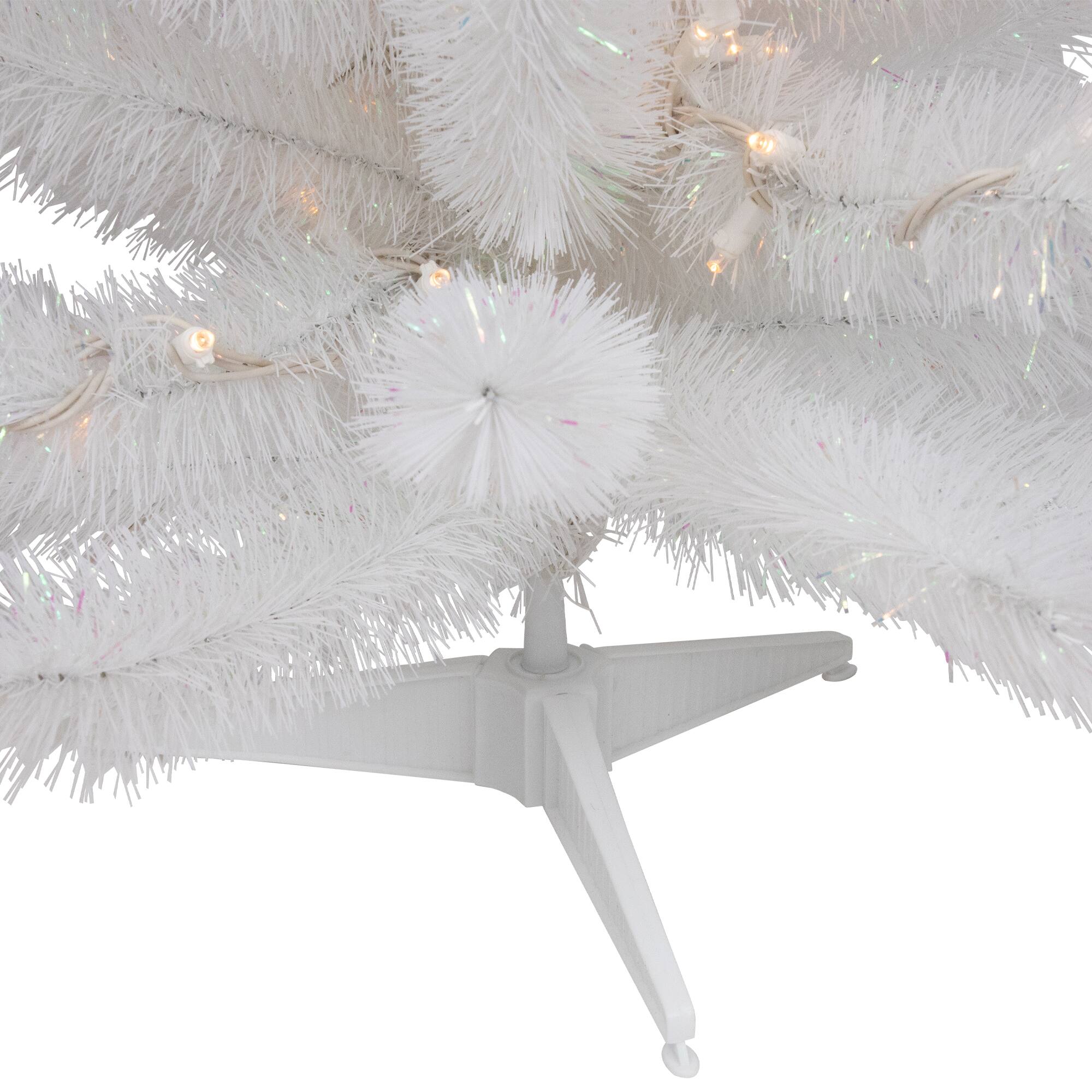 3ft. Pre-Lit White Alaskan Pine Artificial Christmas Tree, Warm White LED Lights