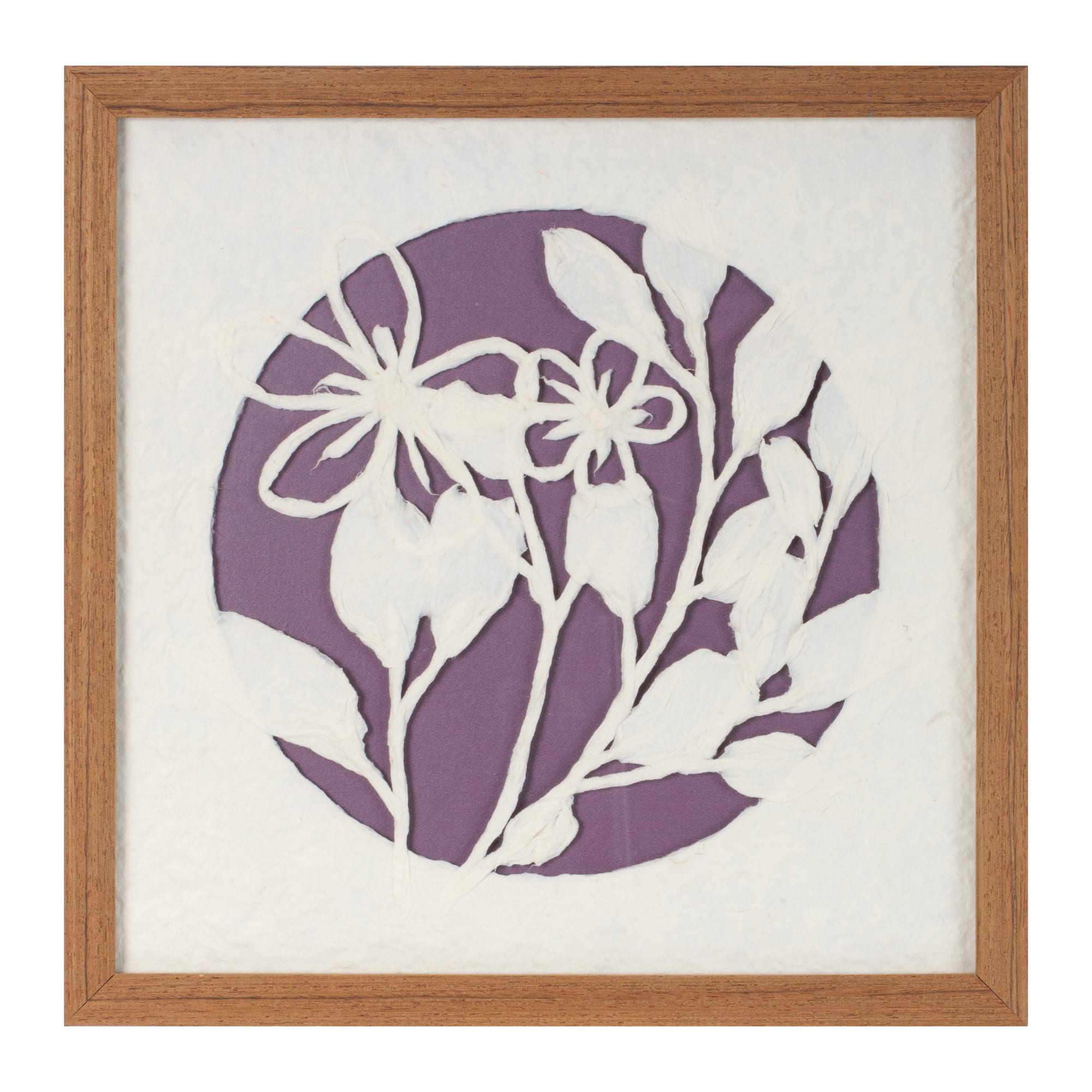 Melrose 14" x 14" Purple Framed Floral Wall Art Set