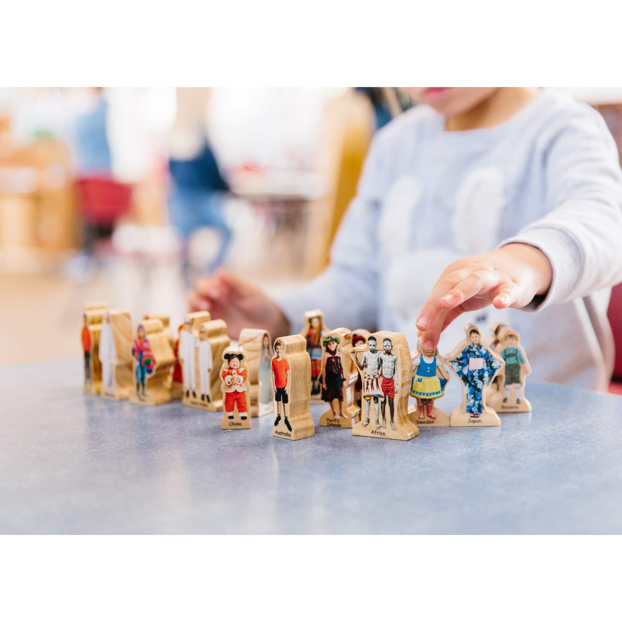 The Freckled Frog People Around the World Wooden Blocks Set
