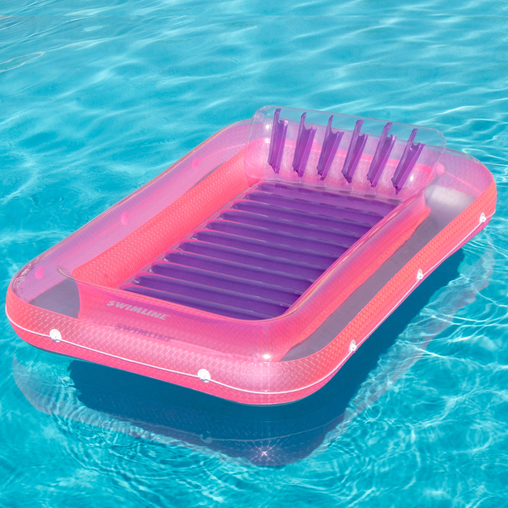 Swimline 6ft. Inflatable Pink & Purple Water Sports Pool Raft Lounger