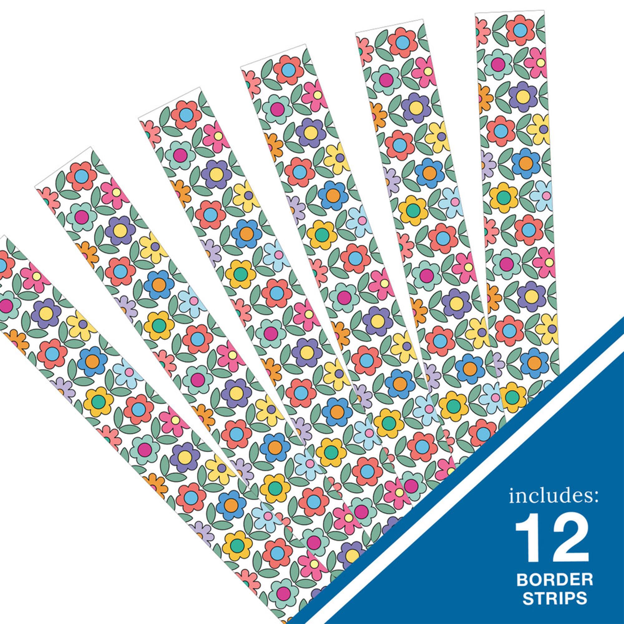Carson Dellosa®  Retro Remix Flowers Straight Borders Sets, 6ct. 