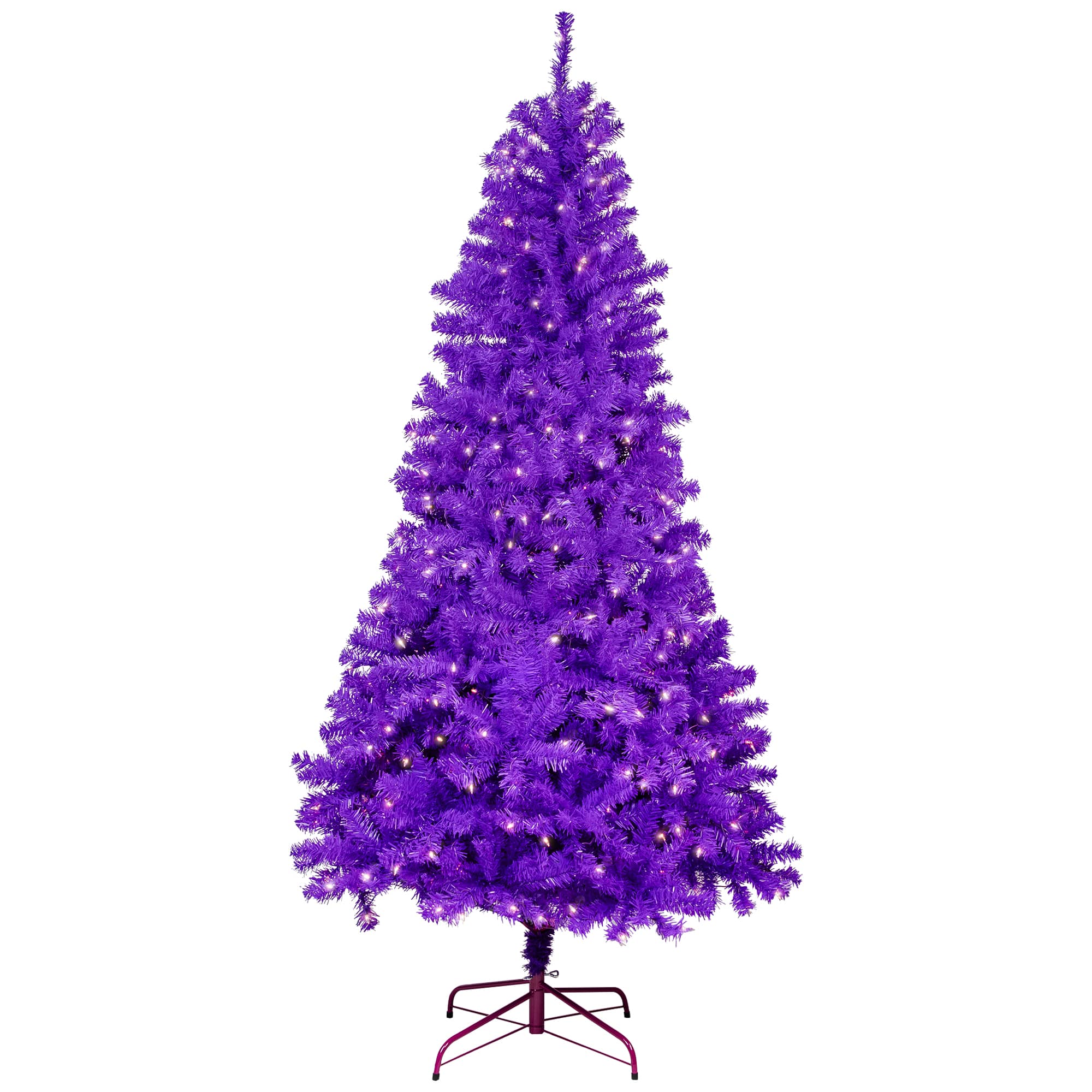 6ft. Pre-Lit Purple Medium Pine Artificial Christmas Tree, Clear Lights
