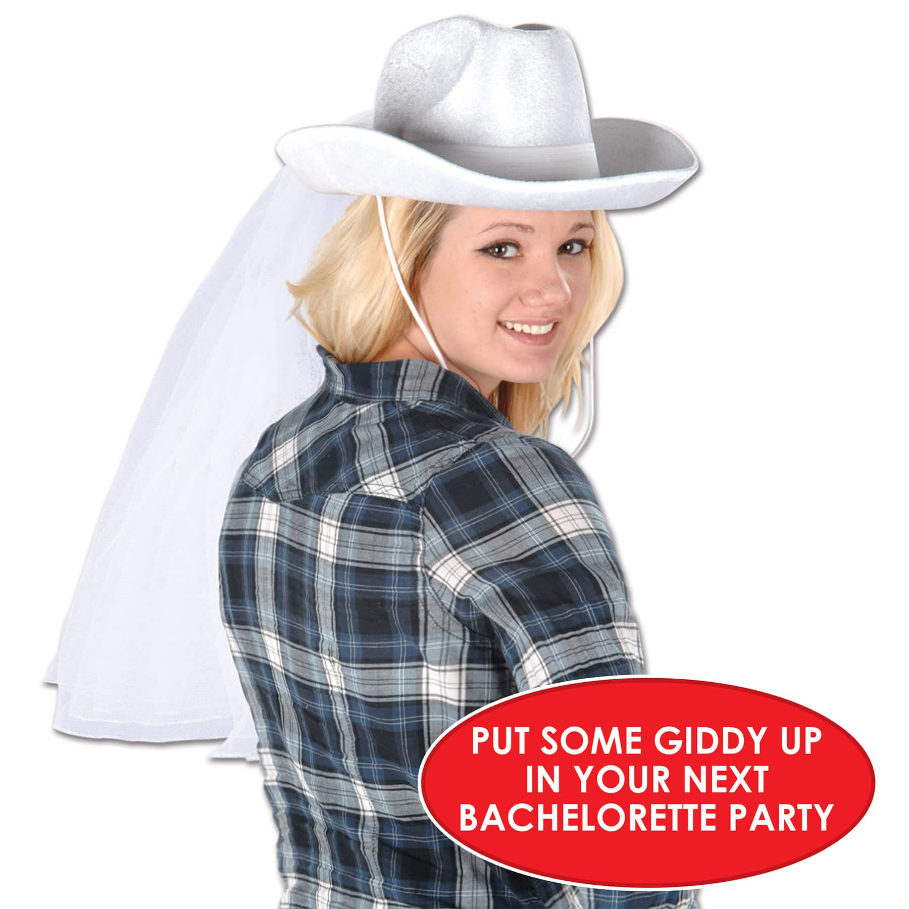 Beistle White Western Bride's Hat