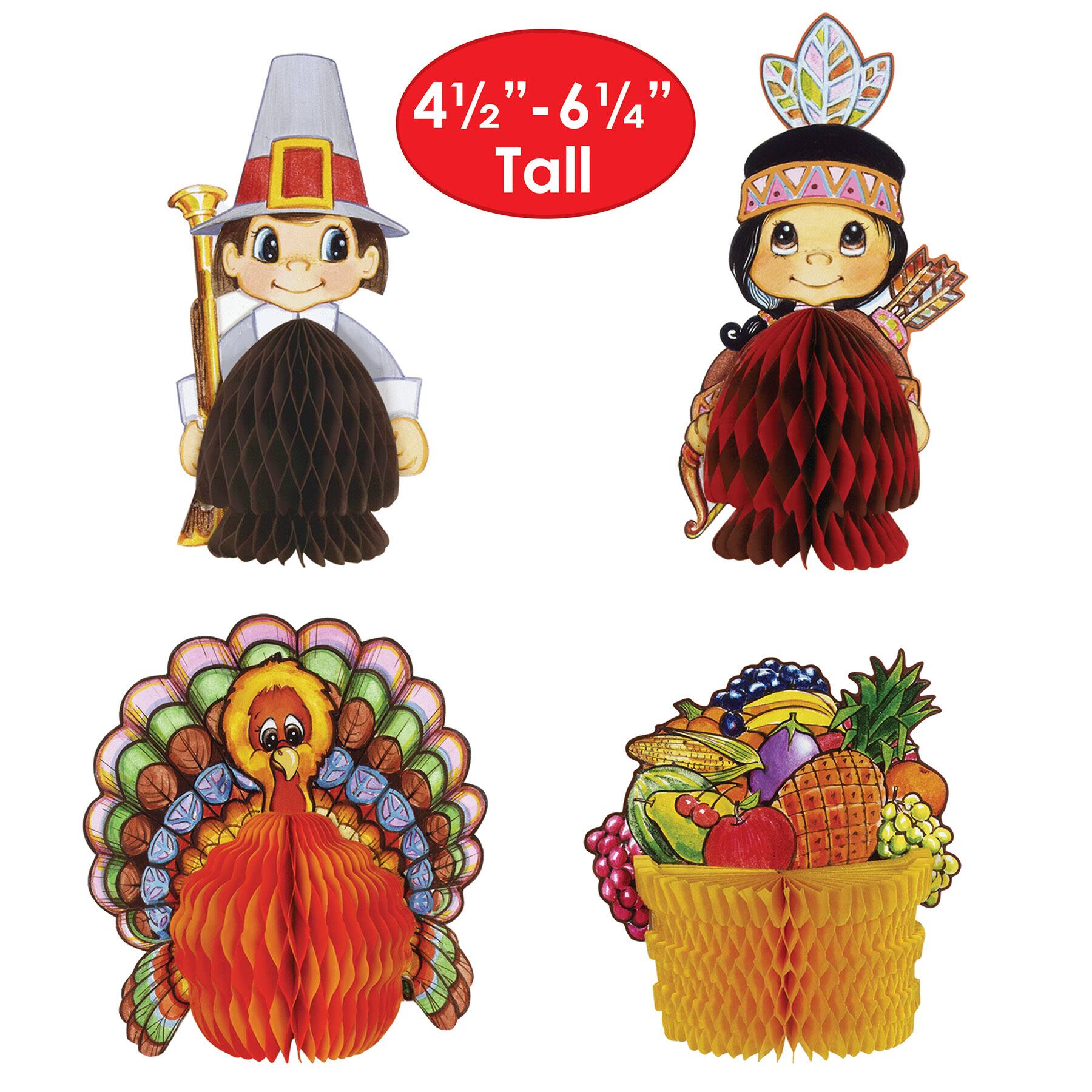 Beistle Thanksgiving Mini Centerpieces, 2 Packs of 4