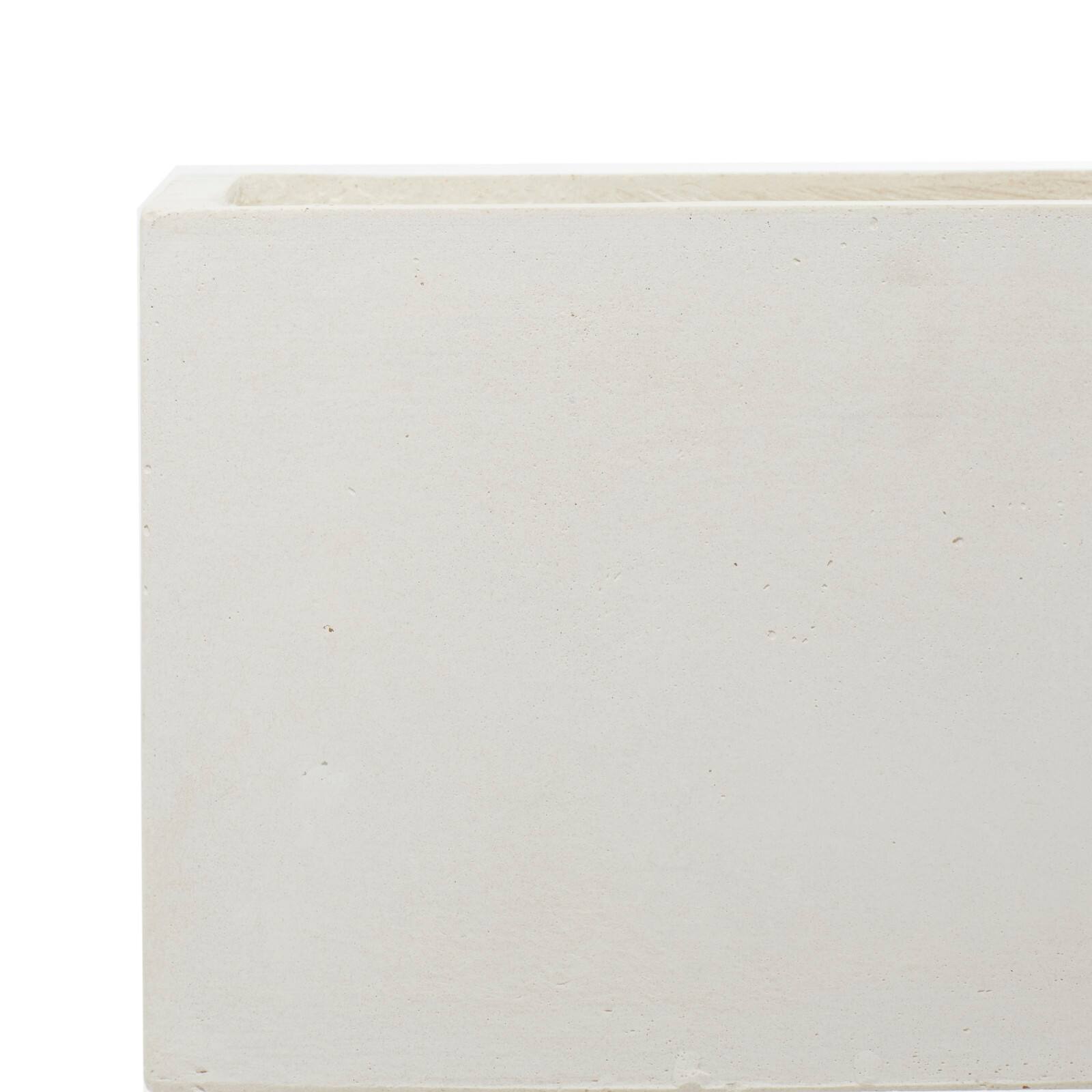 Set of 2 White Fiber clay Contemporary Planter, 17", 21"