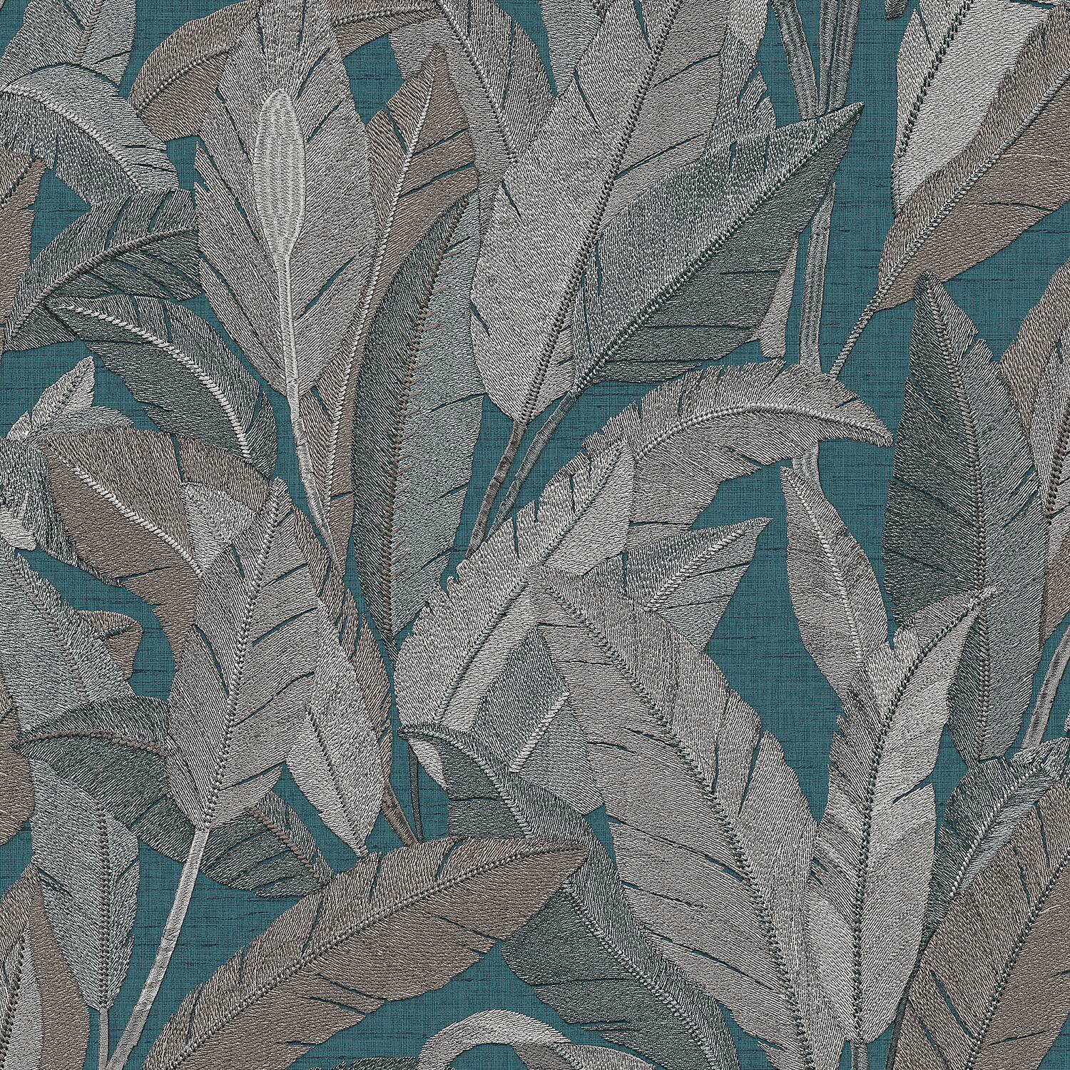Designs Direct Embroidered Tropical Foliage Wallpaper