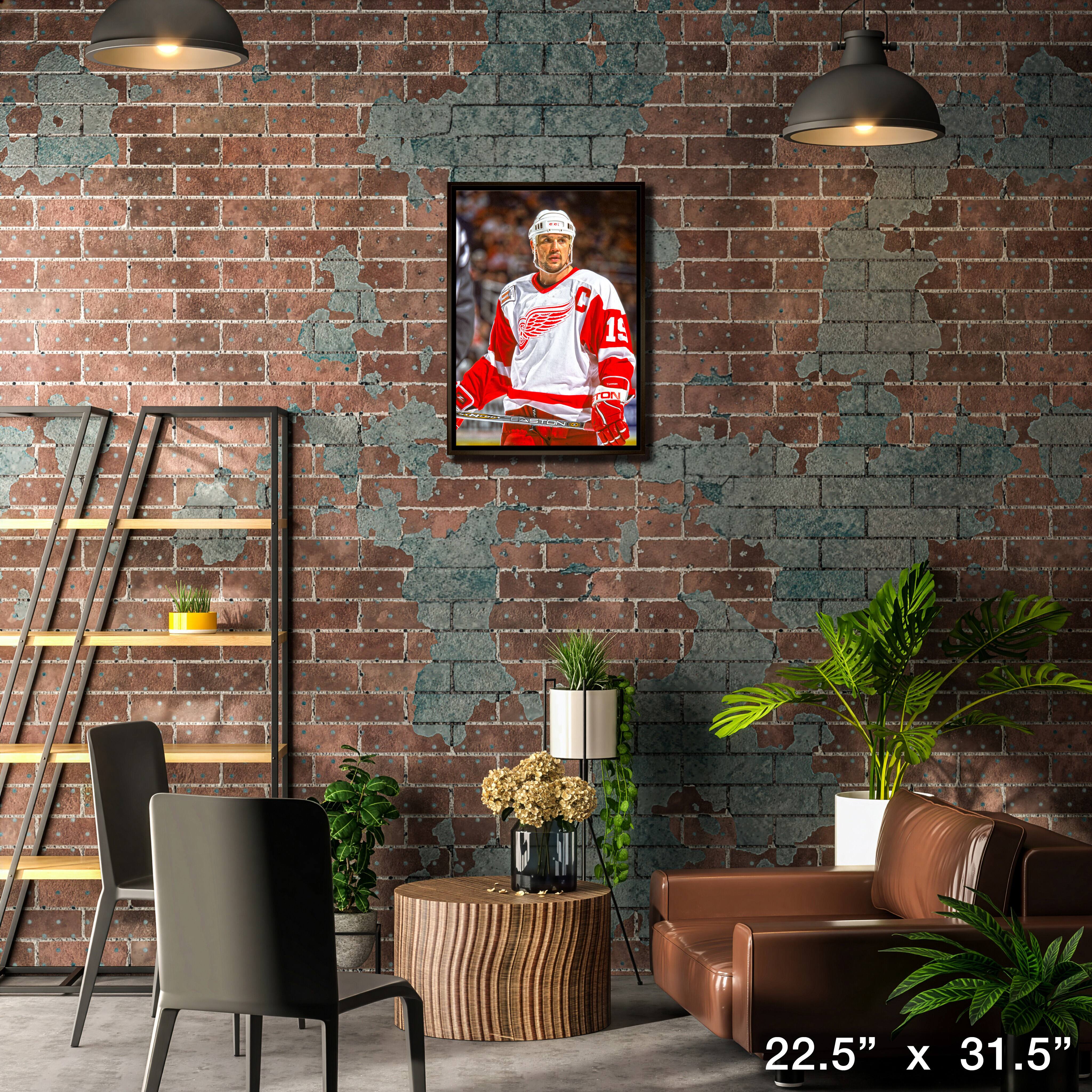 Steve Yzerman Detroit Red Wings Framed 20" x 29" The Stare Canvas 22.5" x 31.5"