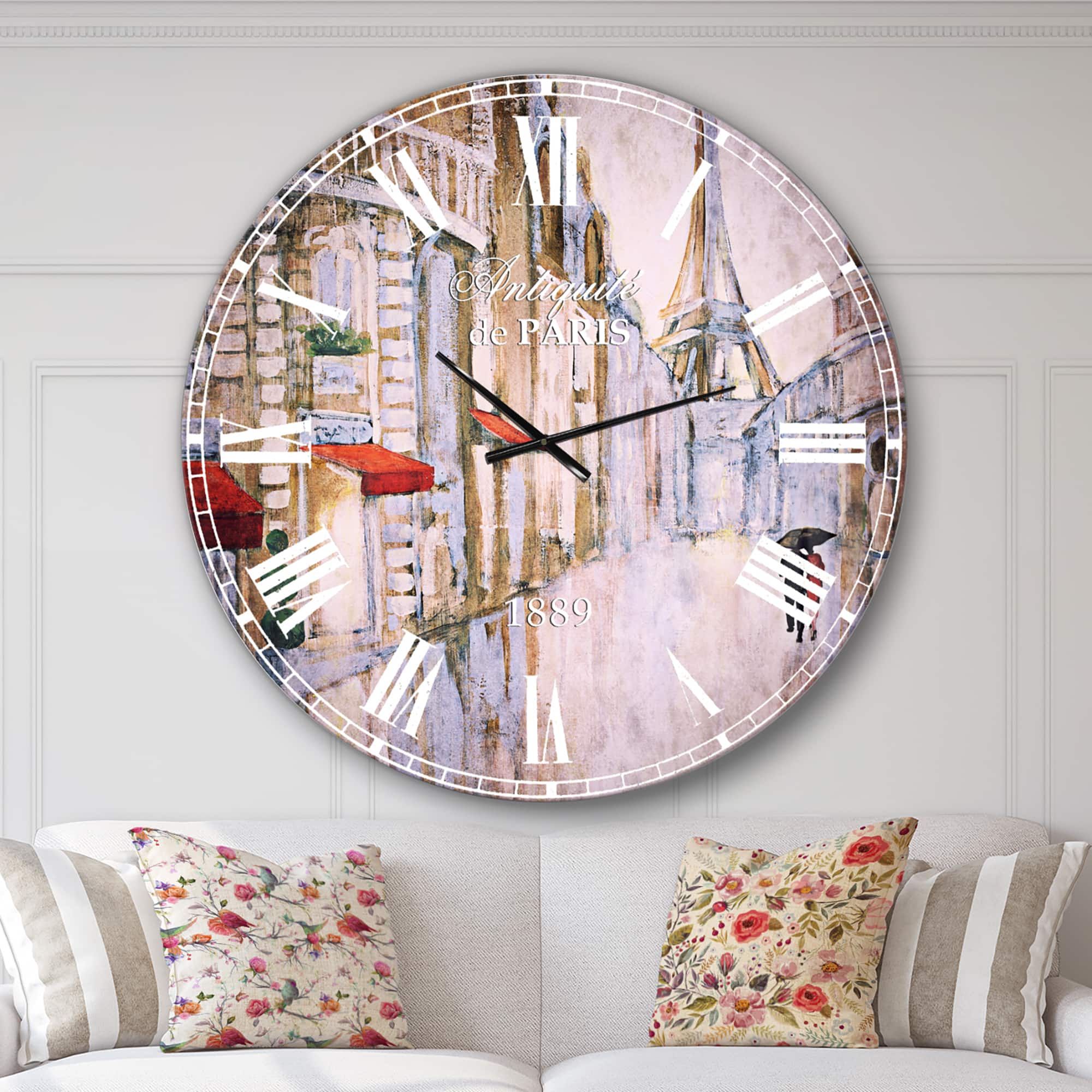 Designart 'Love In Paris Iii French Country Wall Clock