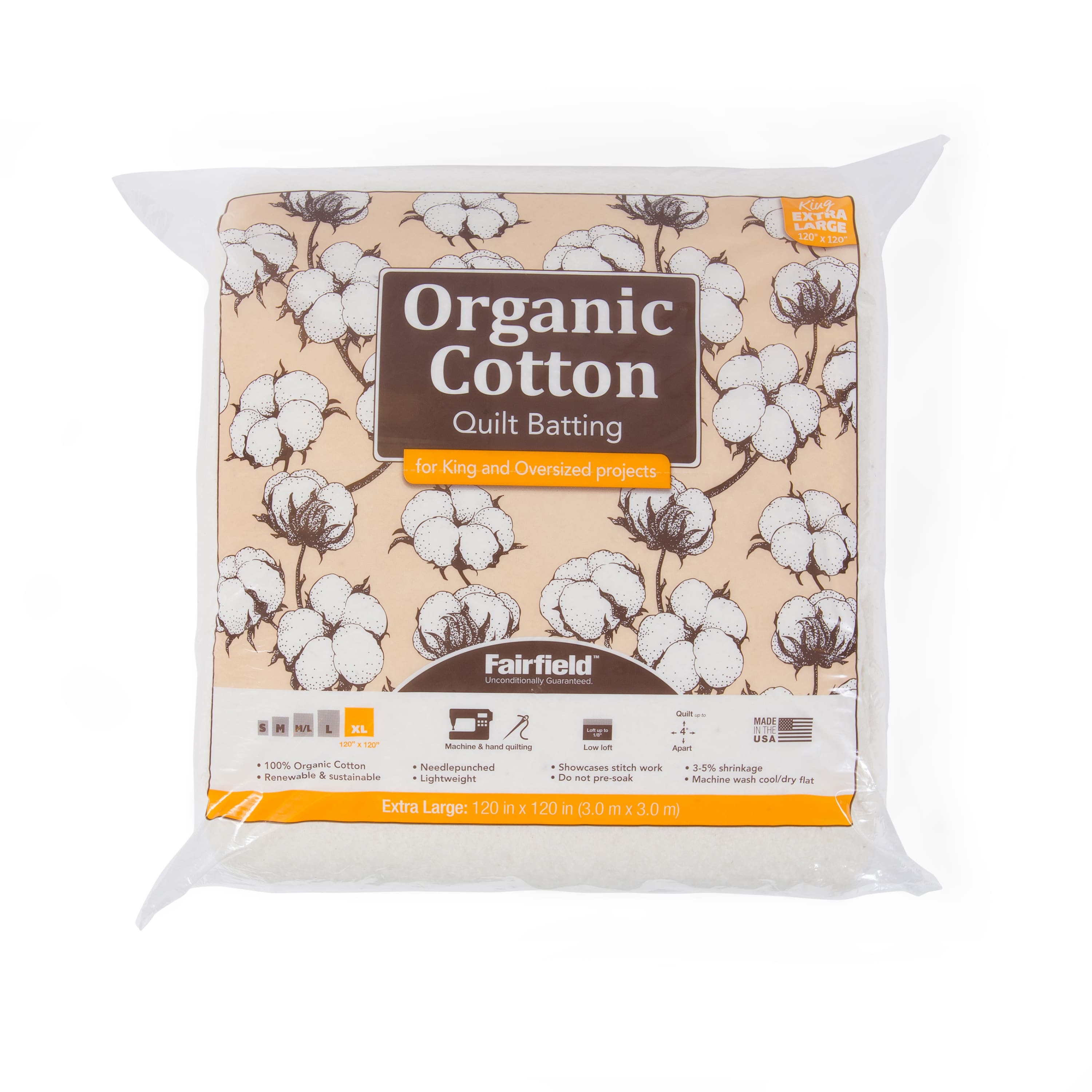 Fairfield™ Organic Cotton Quilt Batting, 120" x 120"
