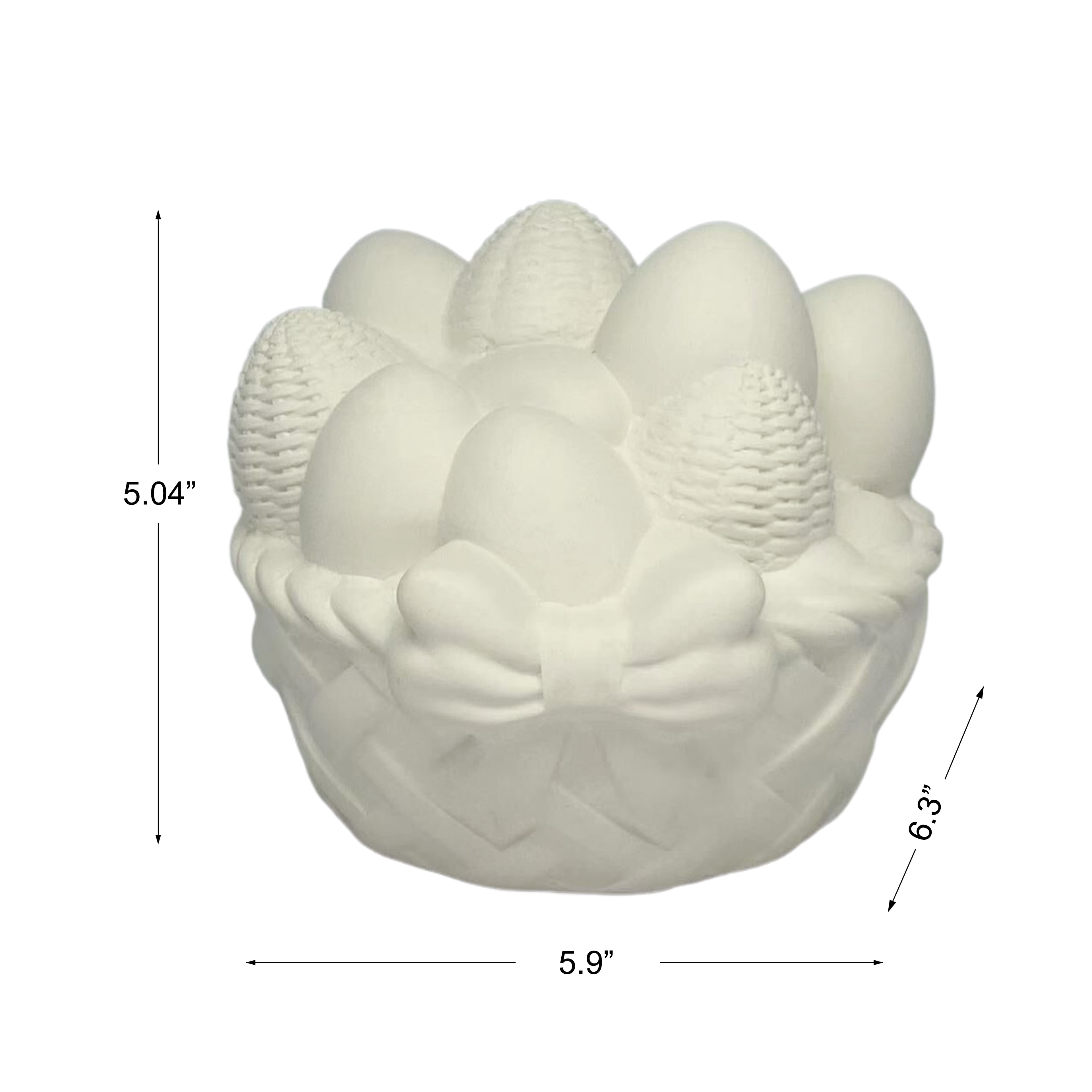6" Wicker Egg Basket DIY Ceramic Décor by Make Market®