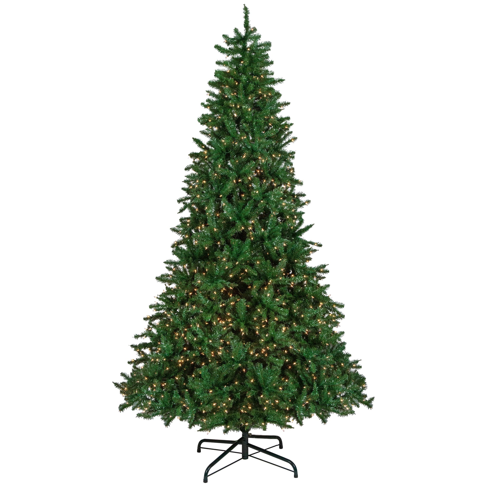Northlight 9ft. Pre-Lit Green Twin Falls Pine Artificial Christmas Tree, Clear Mini Incandescent Lights
