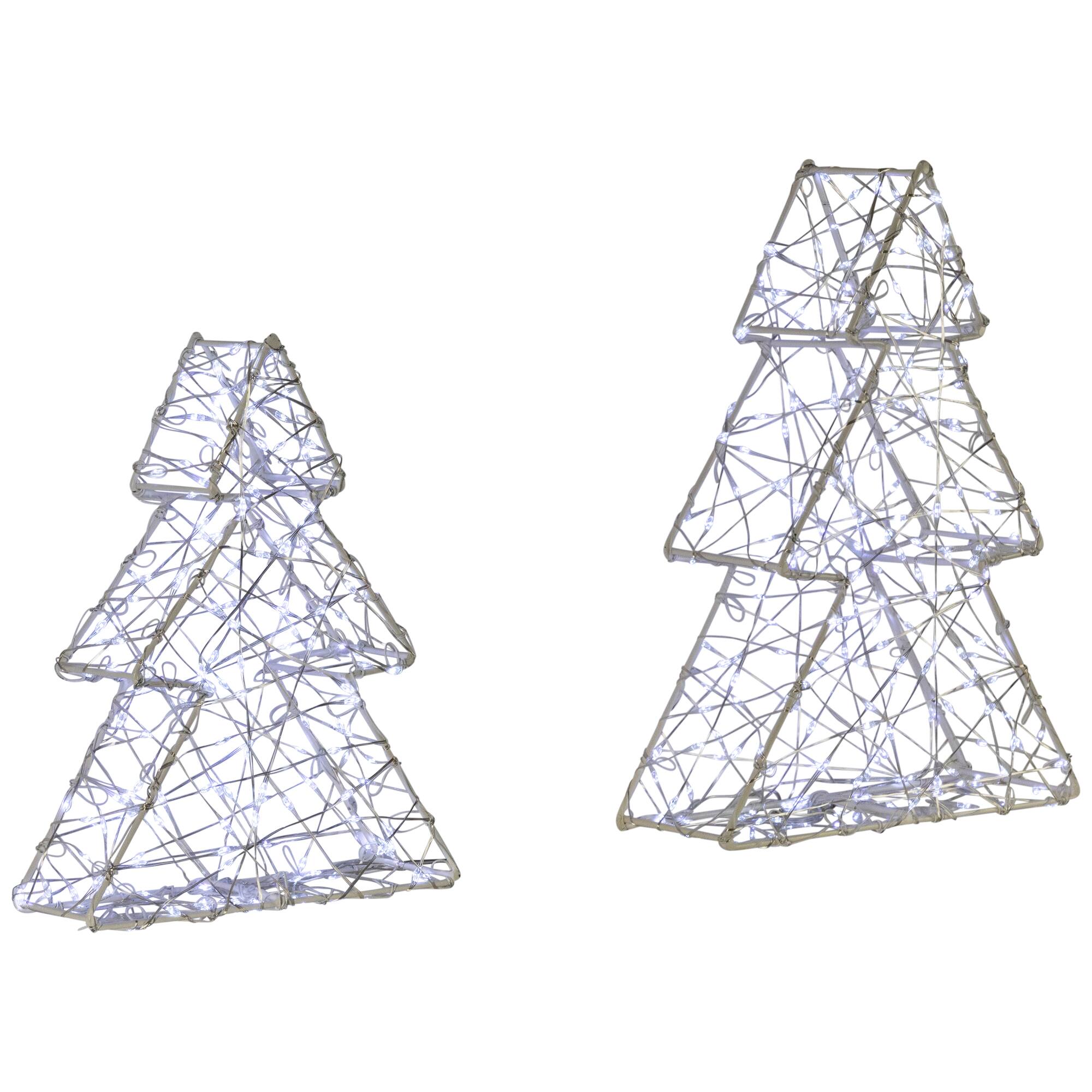 LED Lighted Wire Christmas Tree Decorations Set