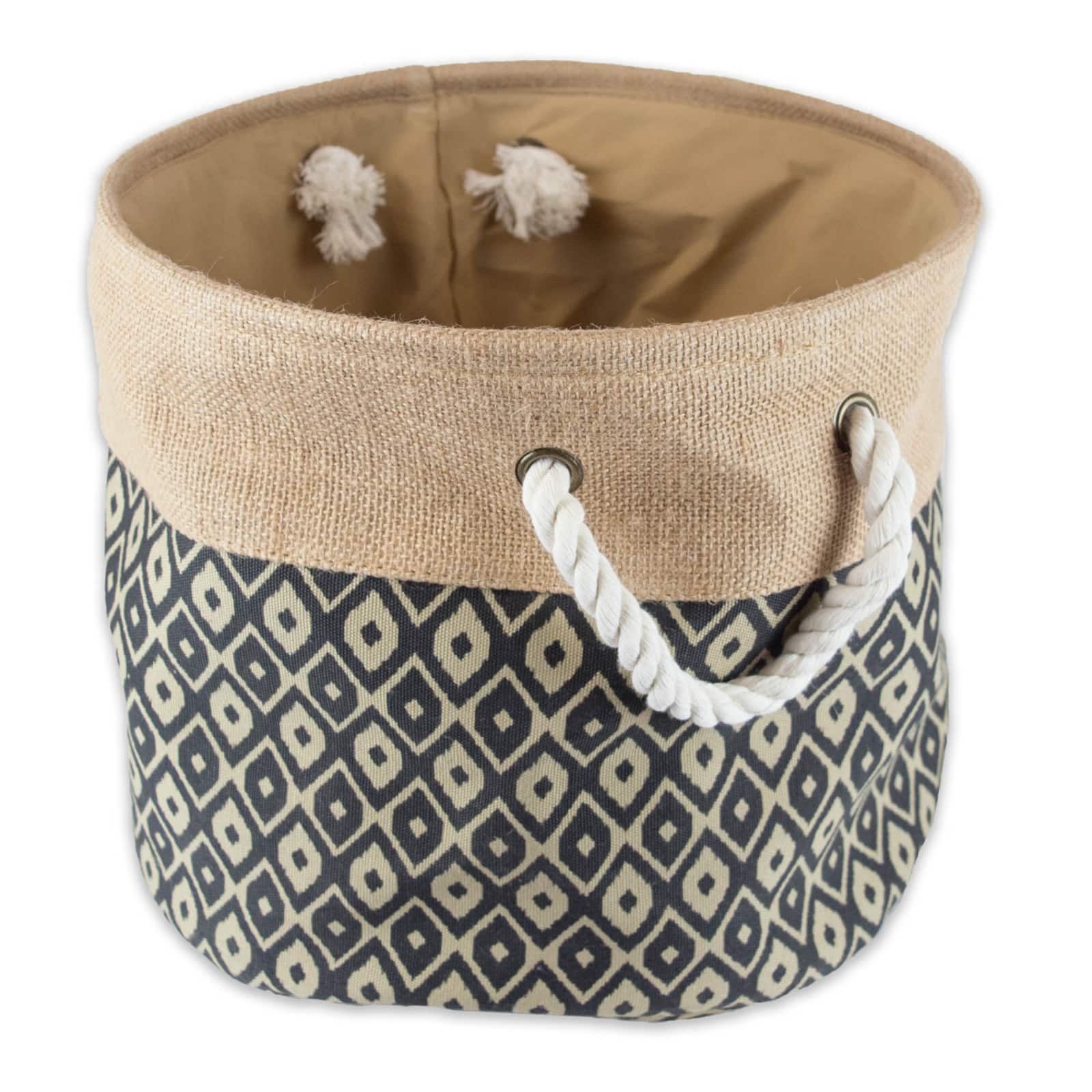 DII® 9" Ikat Round Burlap Bin