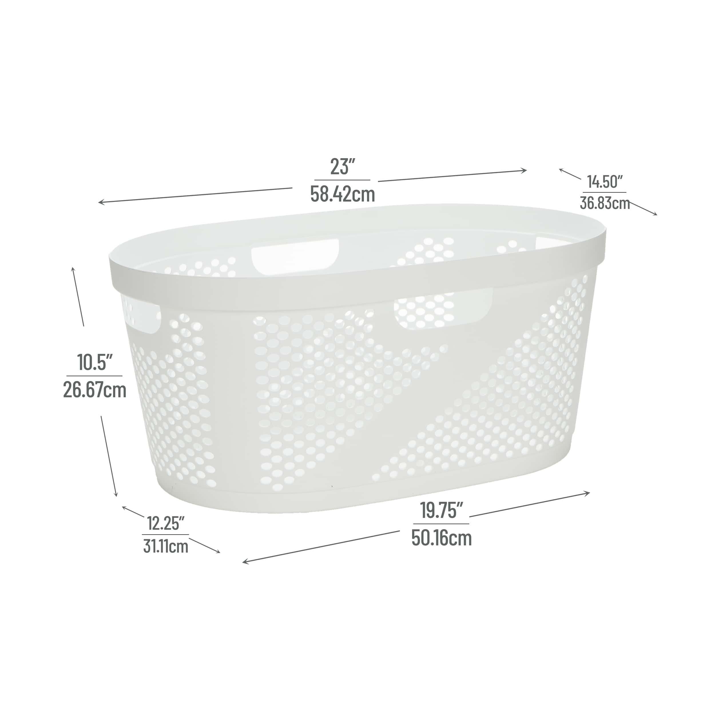 Mind Reader 40L Ventilated Laundry Basket with Cut Out Handles, 2ct.
