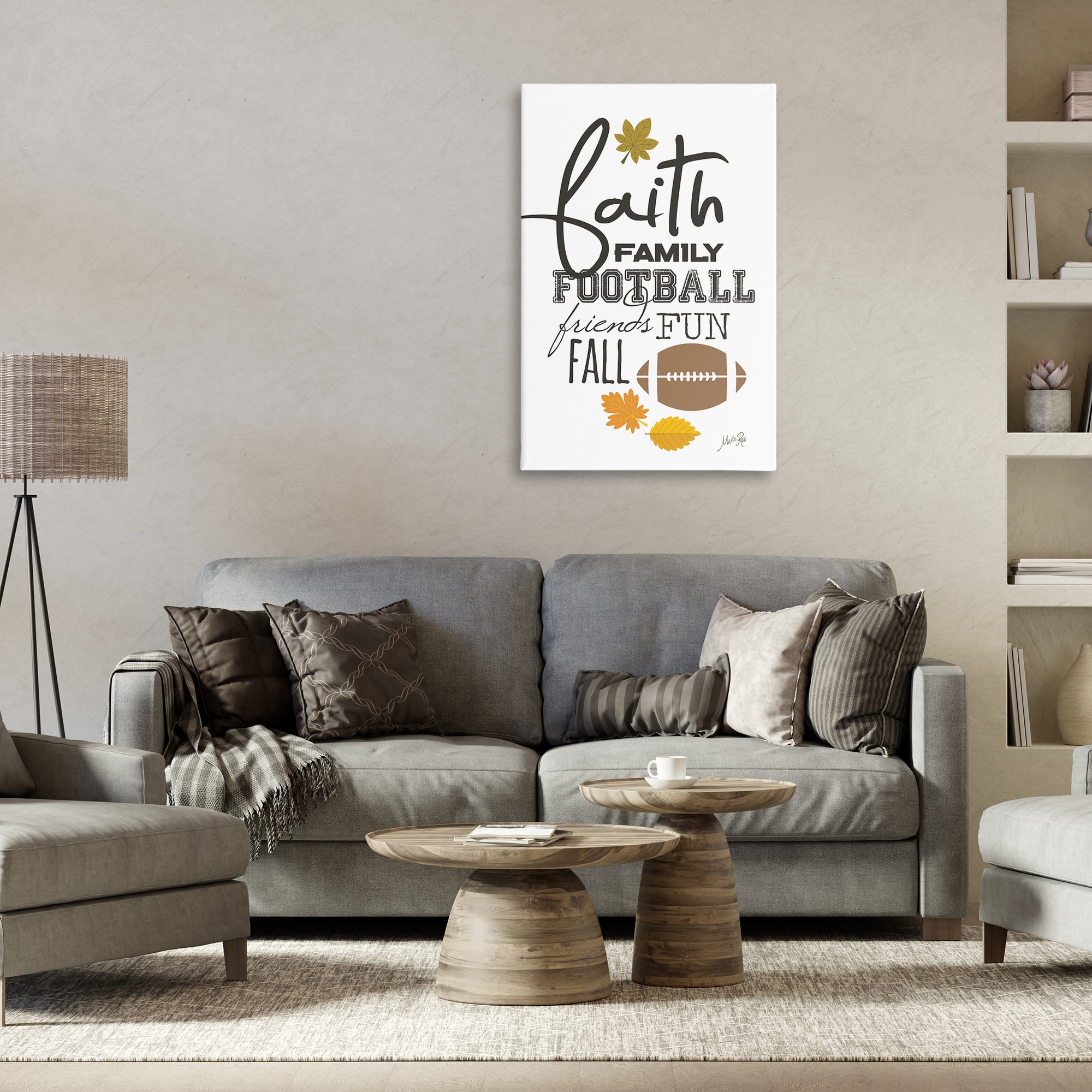 Stupell Industries Faith Family Football Canvas Wall Art