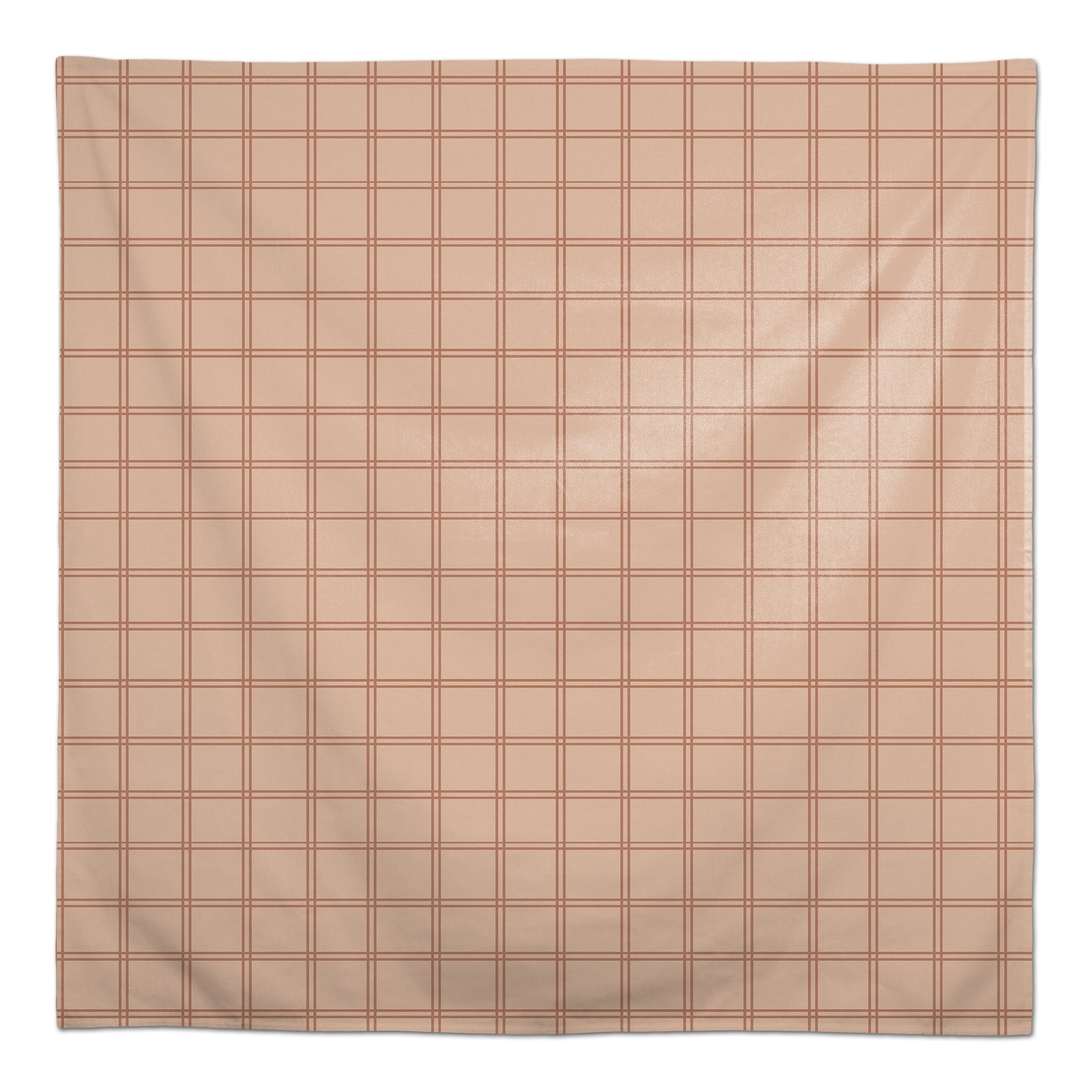 Faded Pink Grid Cotton Tablecloth