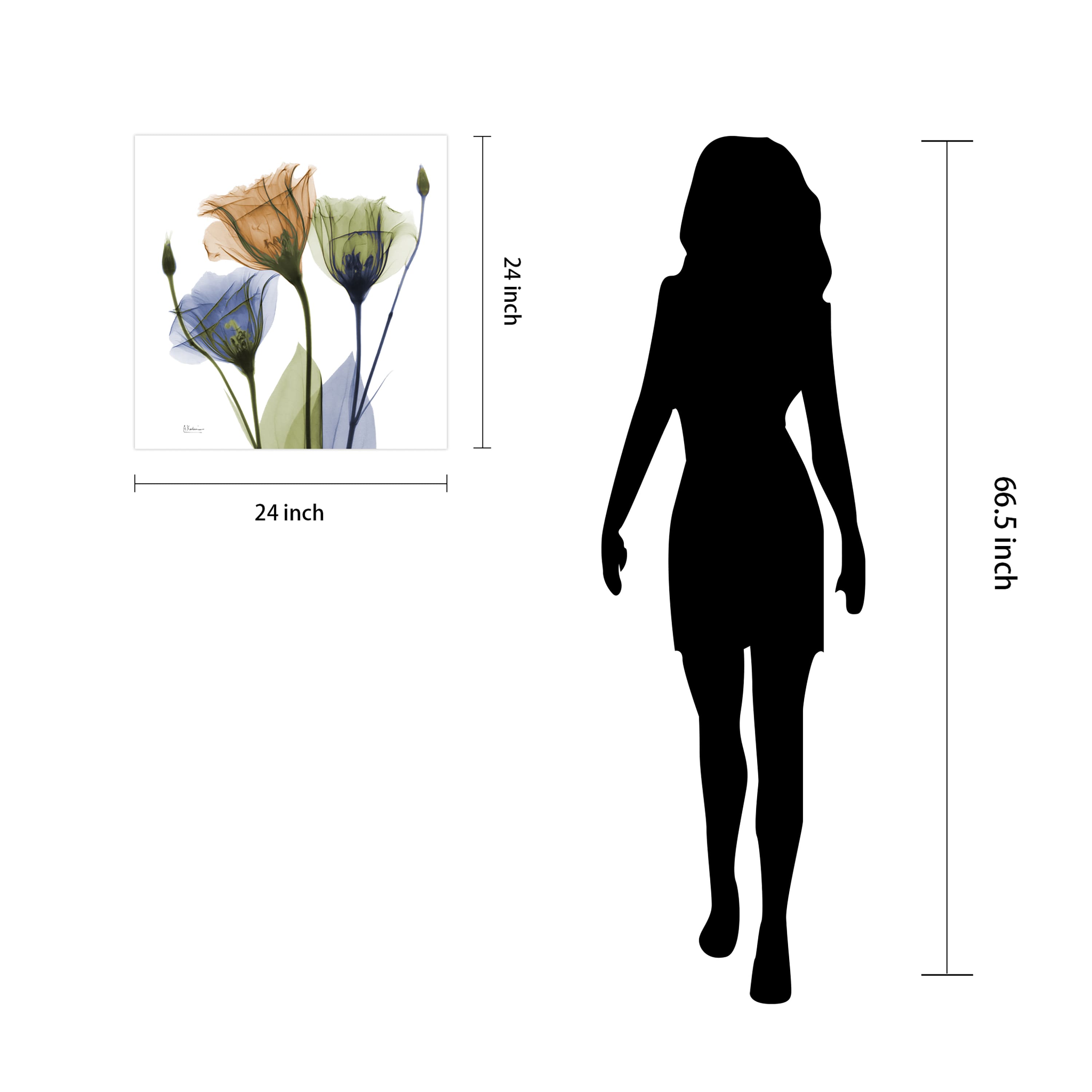 Empire Art Direct 24" x 24" Gentian Buddies Frameless Free Floating Printed Tempered Glass Wall Art