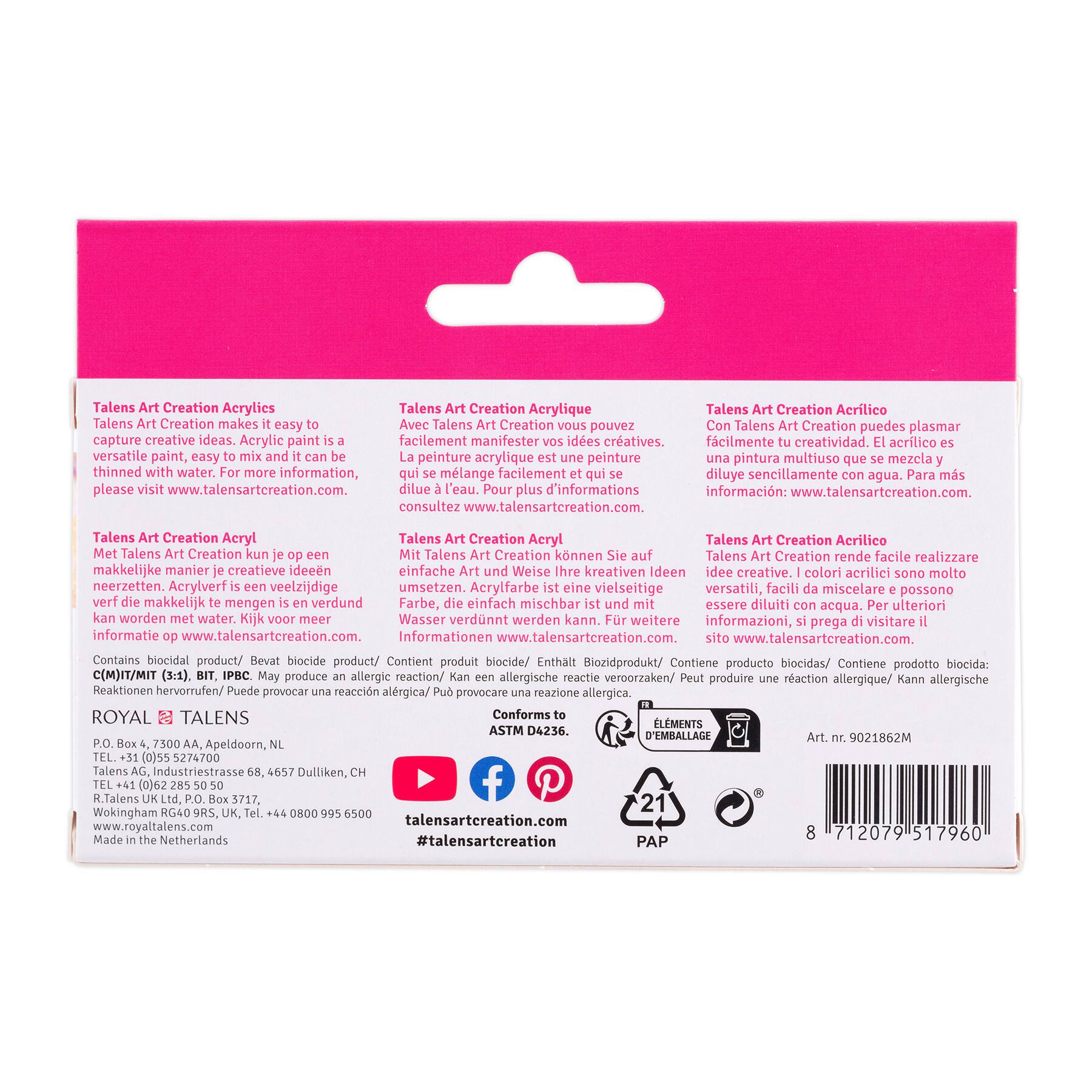 Talens Art Creation Pastel Acrylic Paint Set