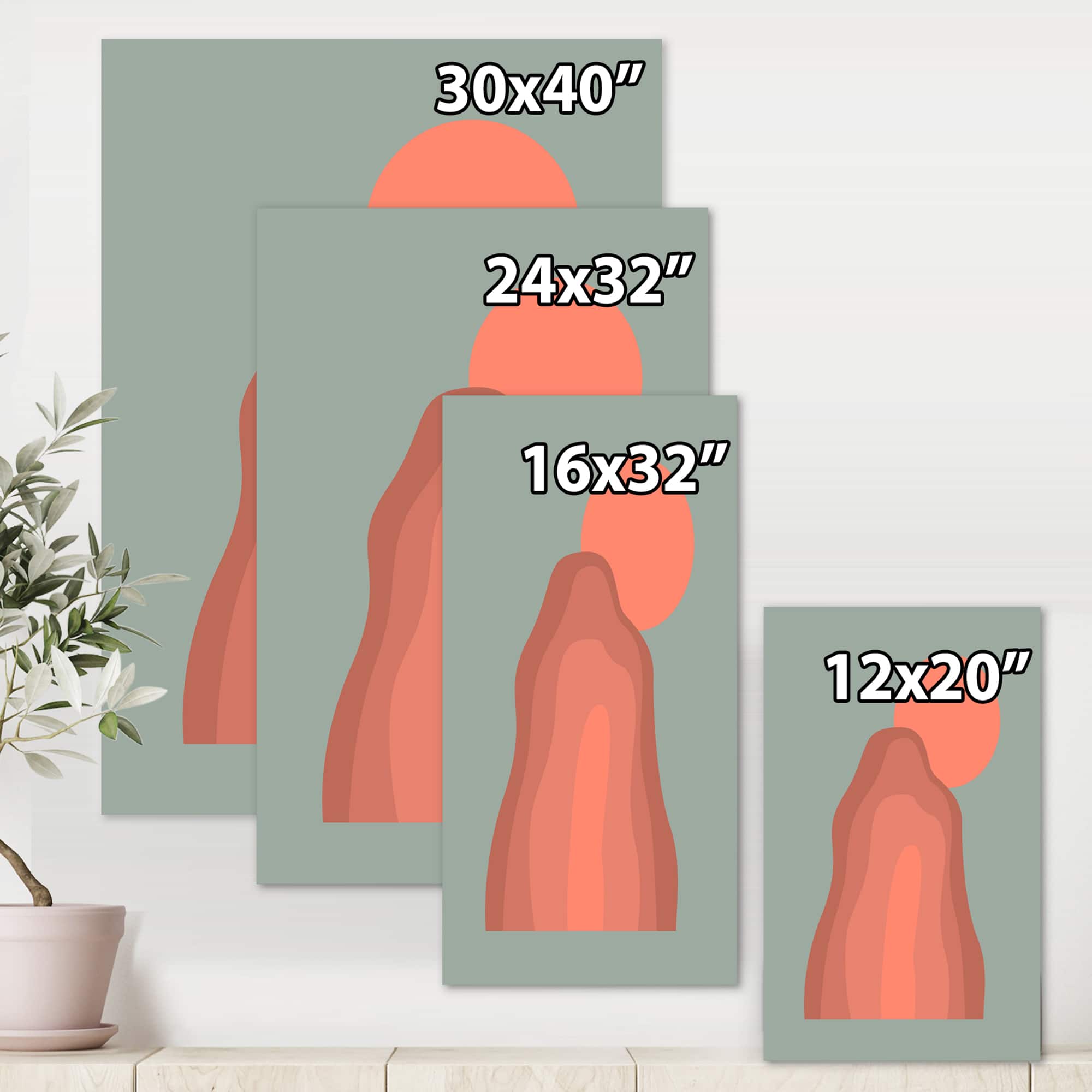 Designart - Pink Sunset Mountain Landscape