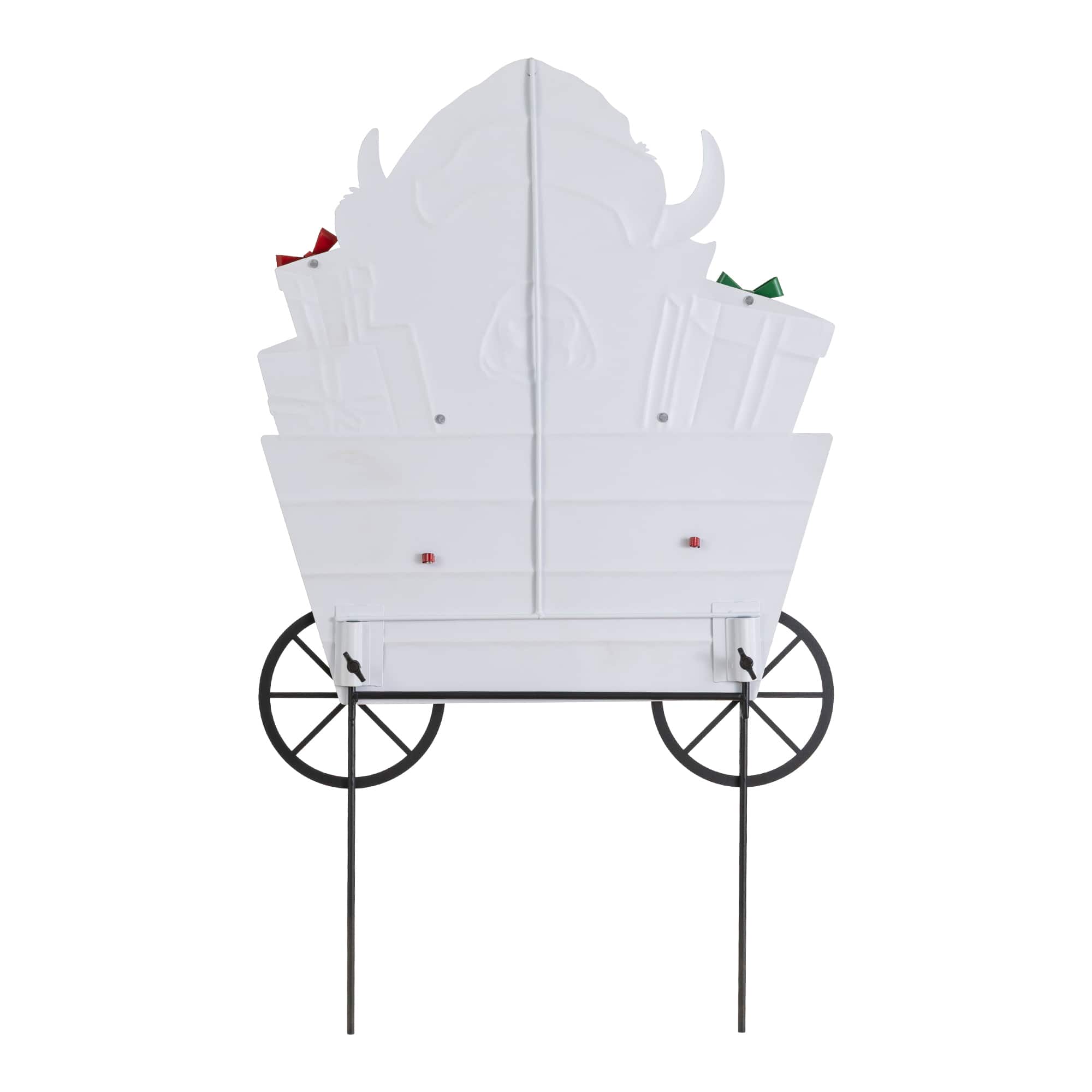 Glitzhome® 24.25" Christmas Metal Highland Cow with Barrow Yard Stake