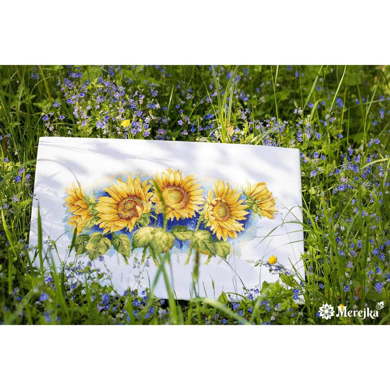 Merejka Bright Sunflowers Counted Cross Stitch Kit