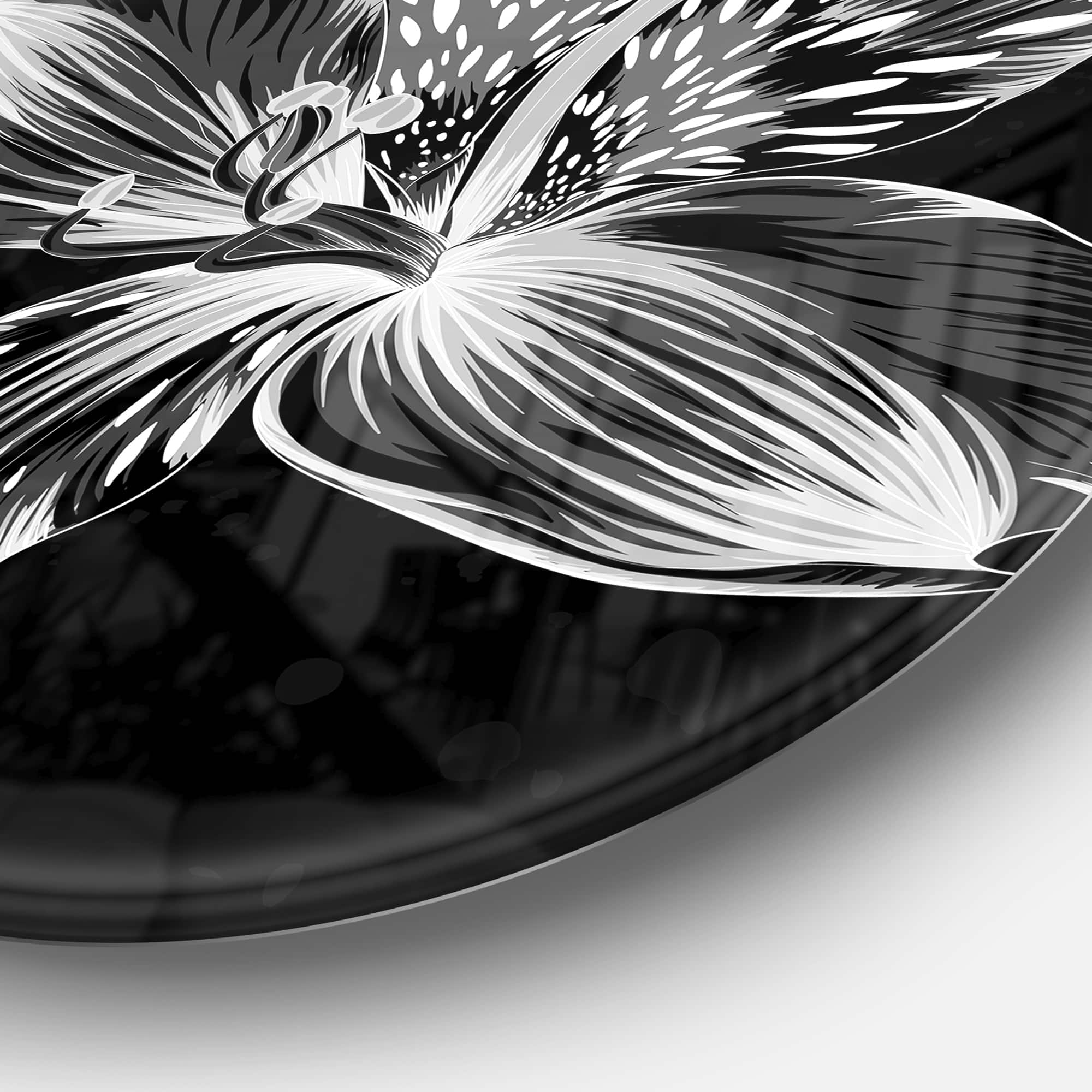 Designart - Beautiful Monochrome Alstroemeria Flower' Extra Large Floral Wall Art