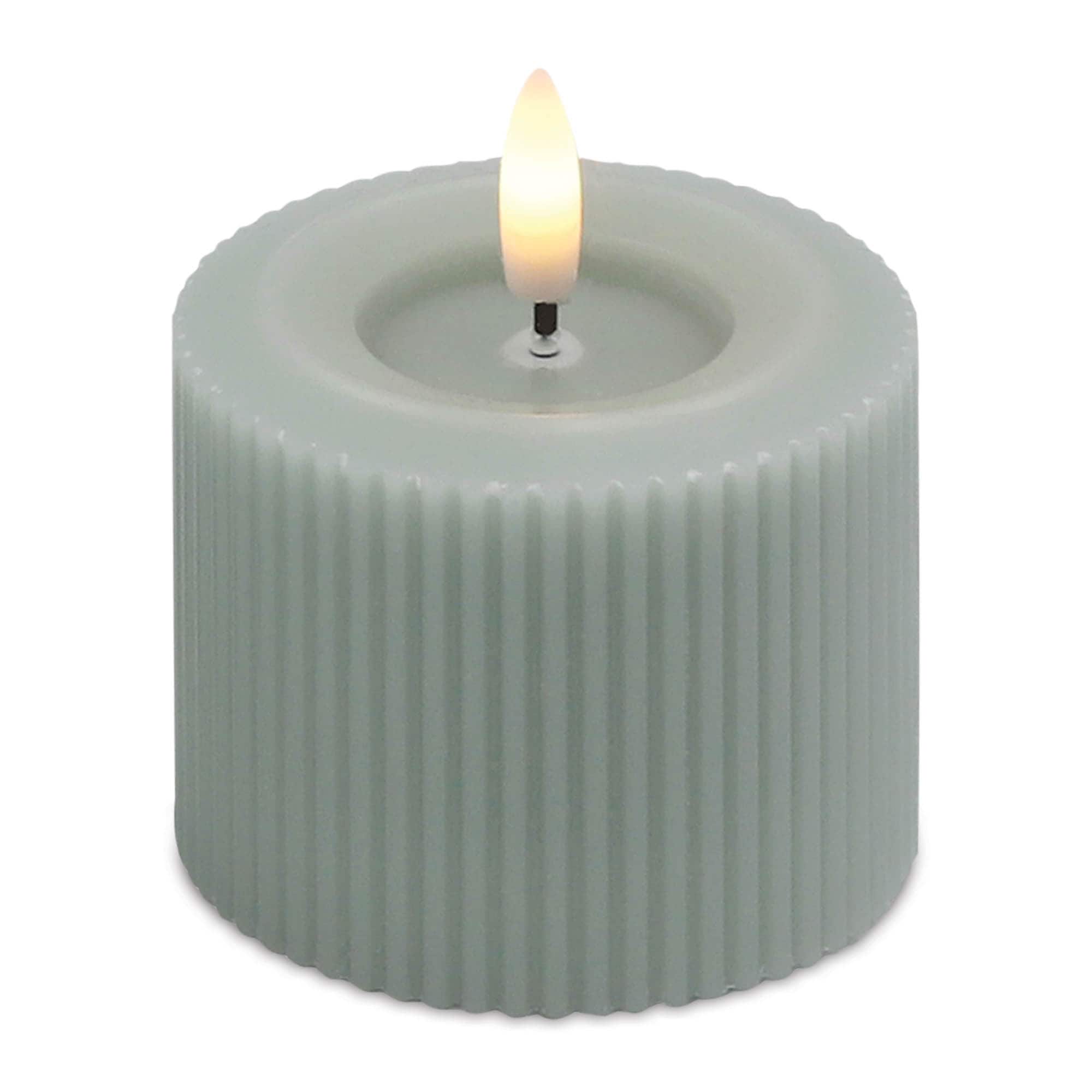 Melrose Sage FIA WICK Ribbed LED Pillar Candles