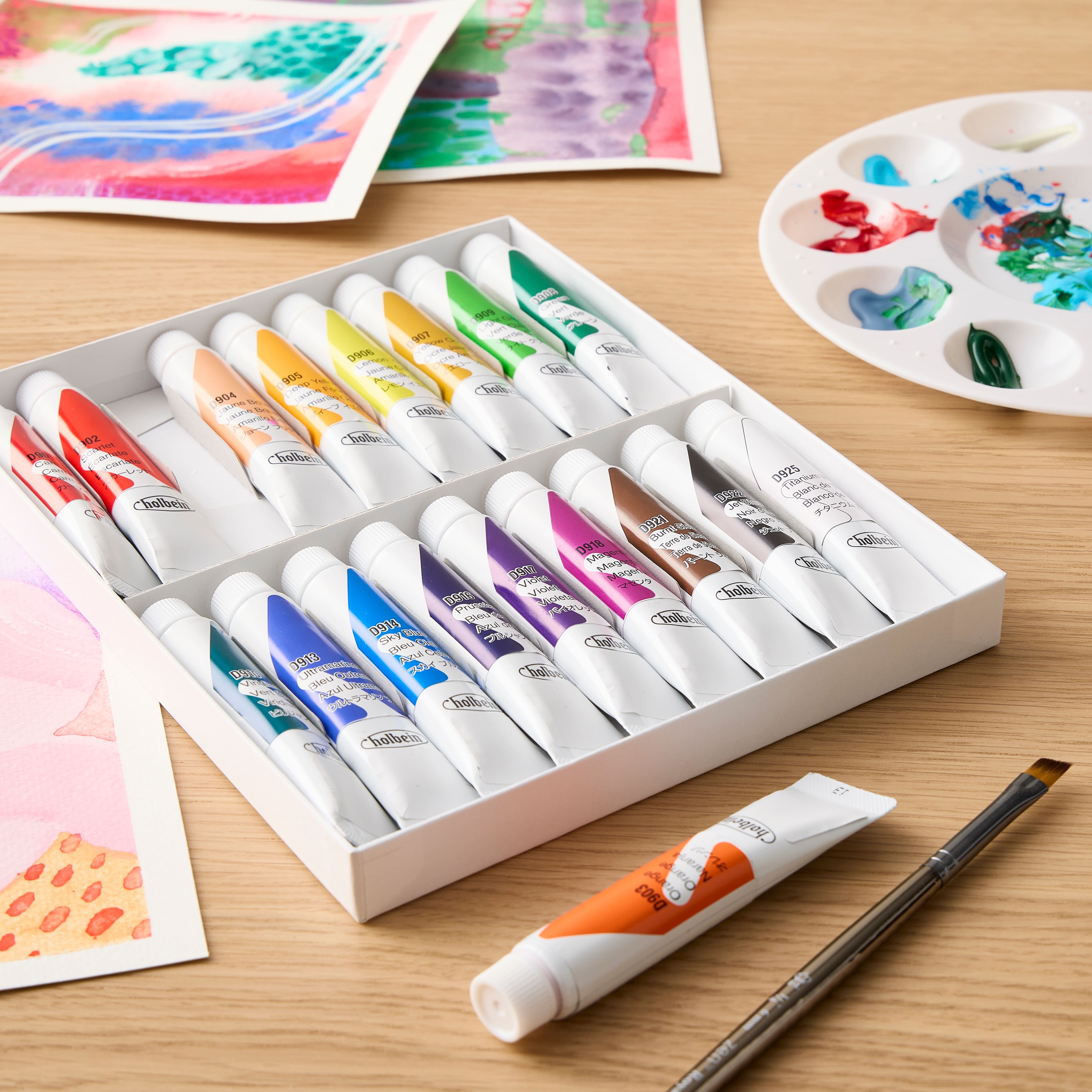 12 Packs: 18 ct. (216 total) Holbein Acrylic Gouache School Paints
