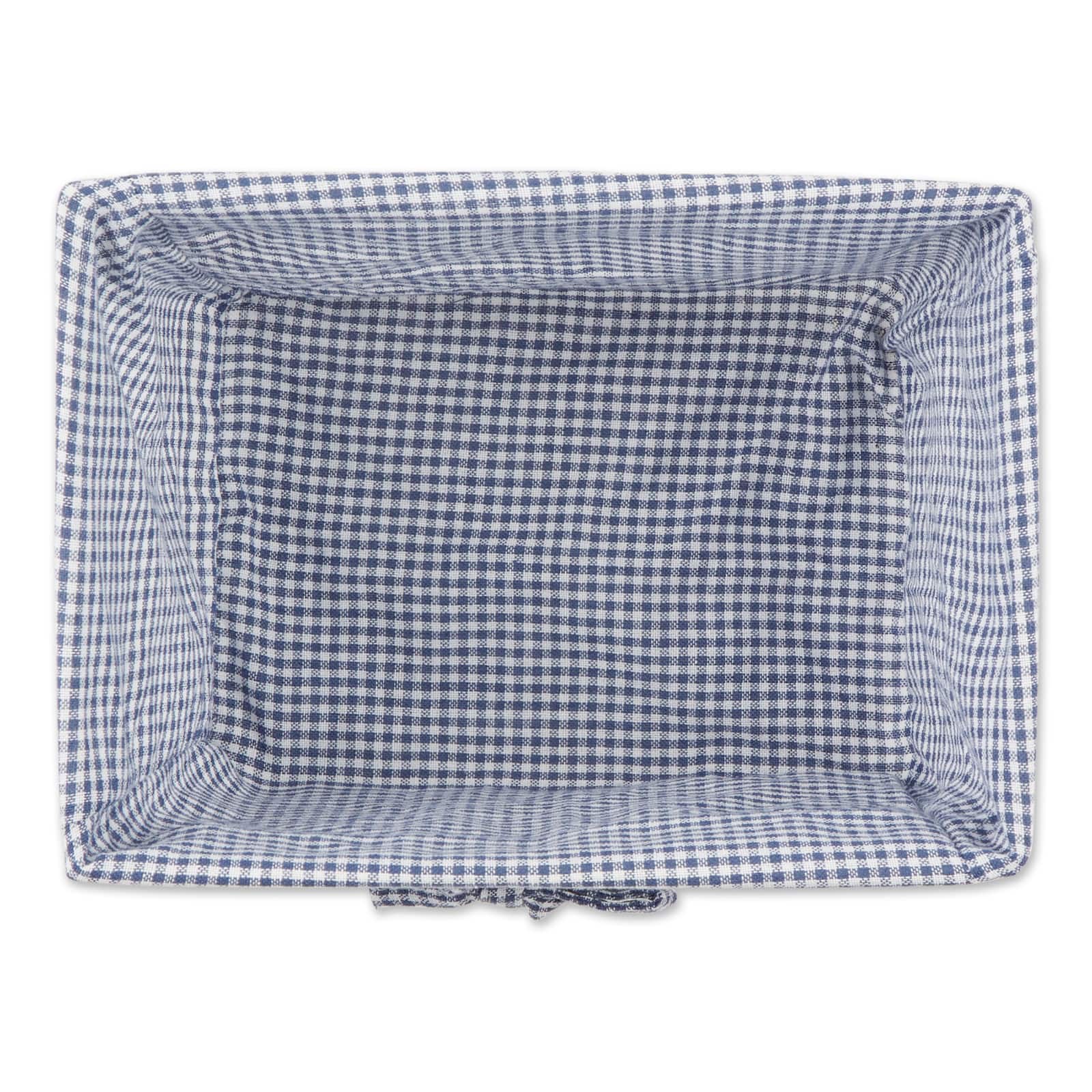 DII® Small Antique White Chicken Wire Baskets with French Blue Gingham Liners, 3ct.