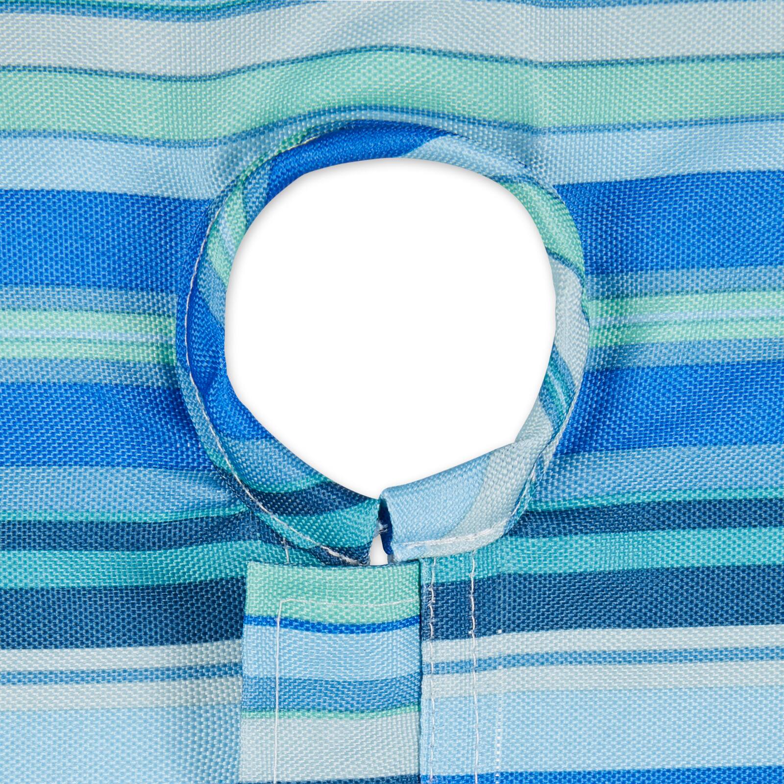 Blue Ocean Stripe Print Outdoor Tablecloth with Zipper, 60" x 84"