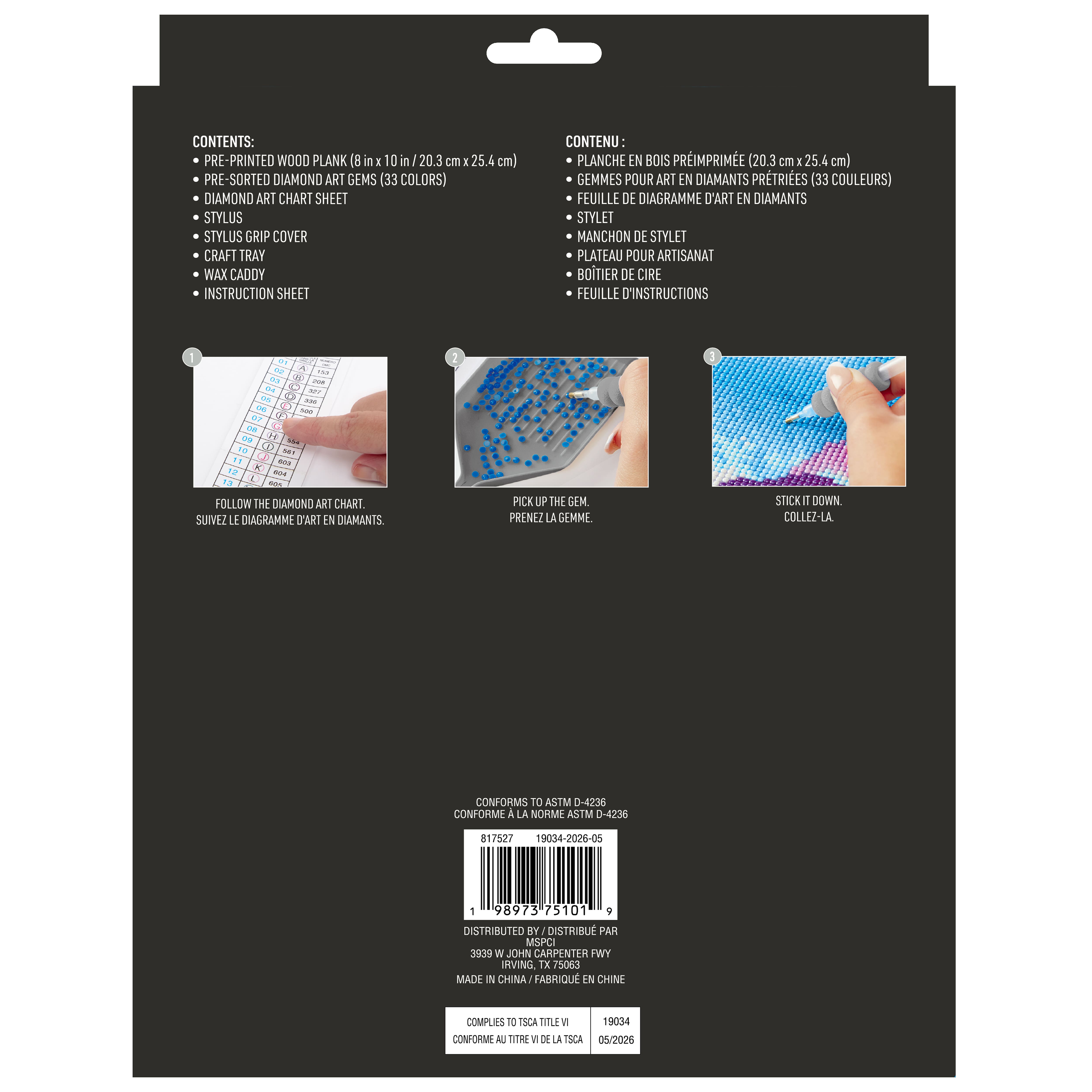 8" x 10" Carnations Wood Plank Diamond Art Kit by Make Market®