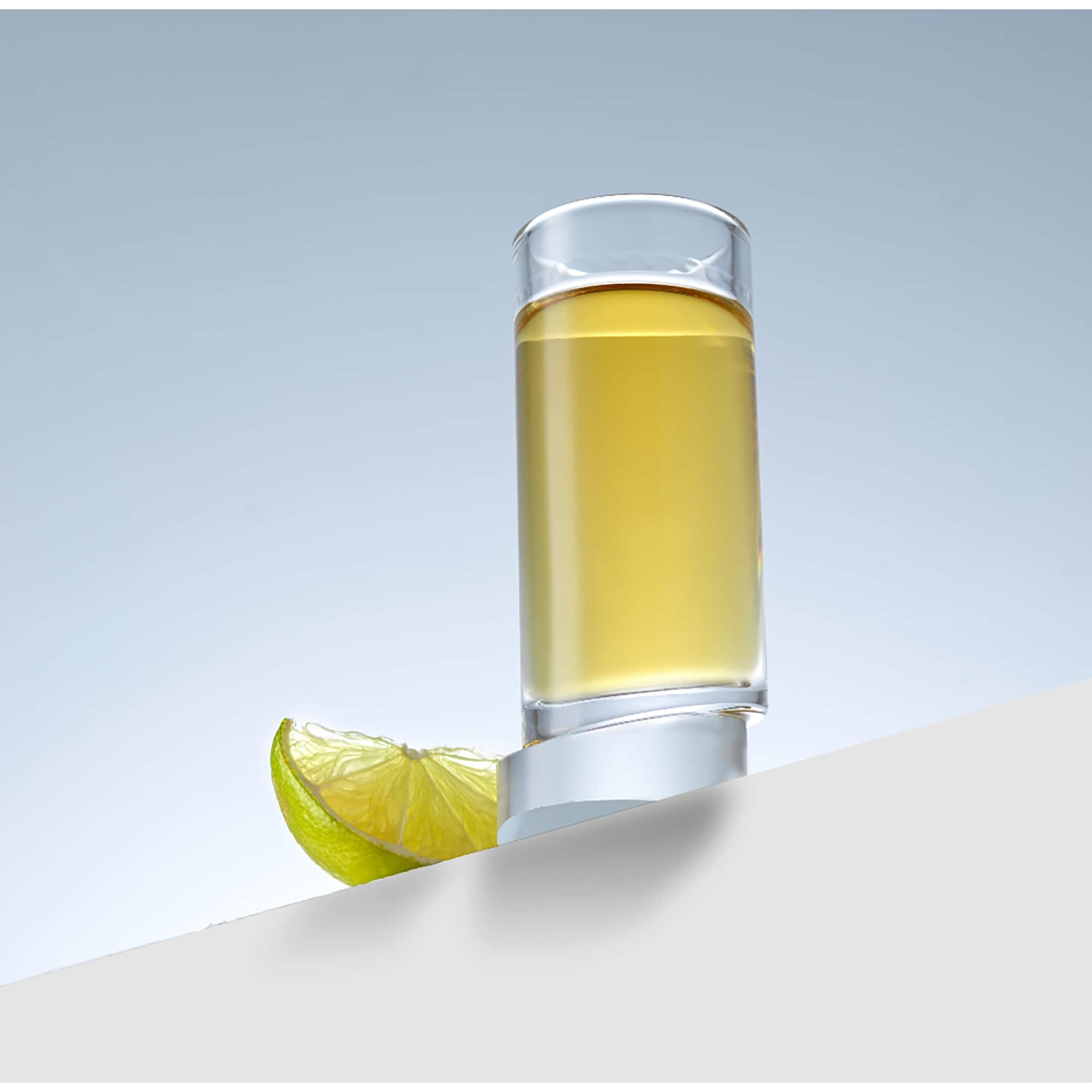 JoyJolt® 1.69oz. Aqua Vitae Round Off Base Shot Glasses, 4ct.
