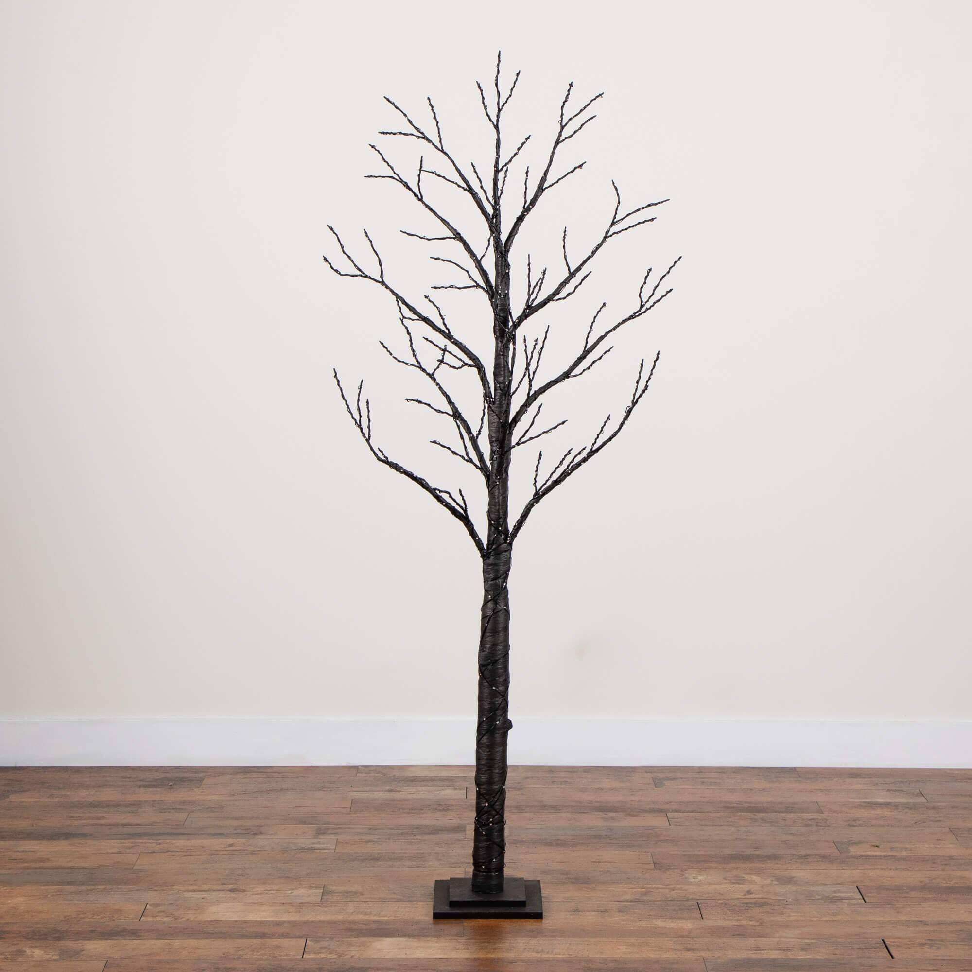6ft. Pre-Lit Artificial Halloween Twig Tree with 480 Orange & Purple LED Lights