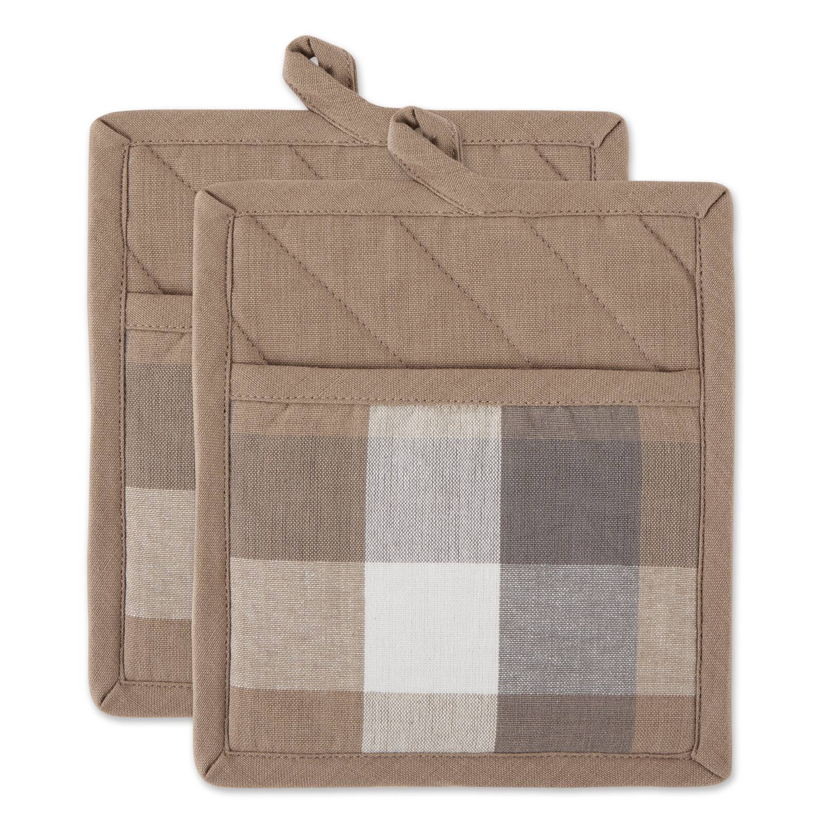 DII® Tri Color Check Potholder Set