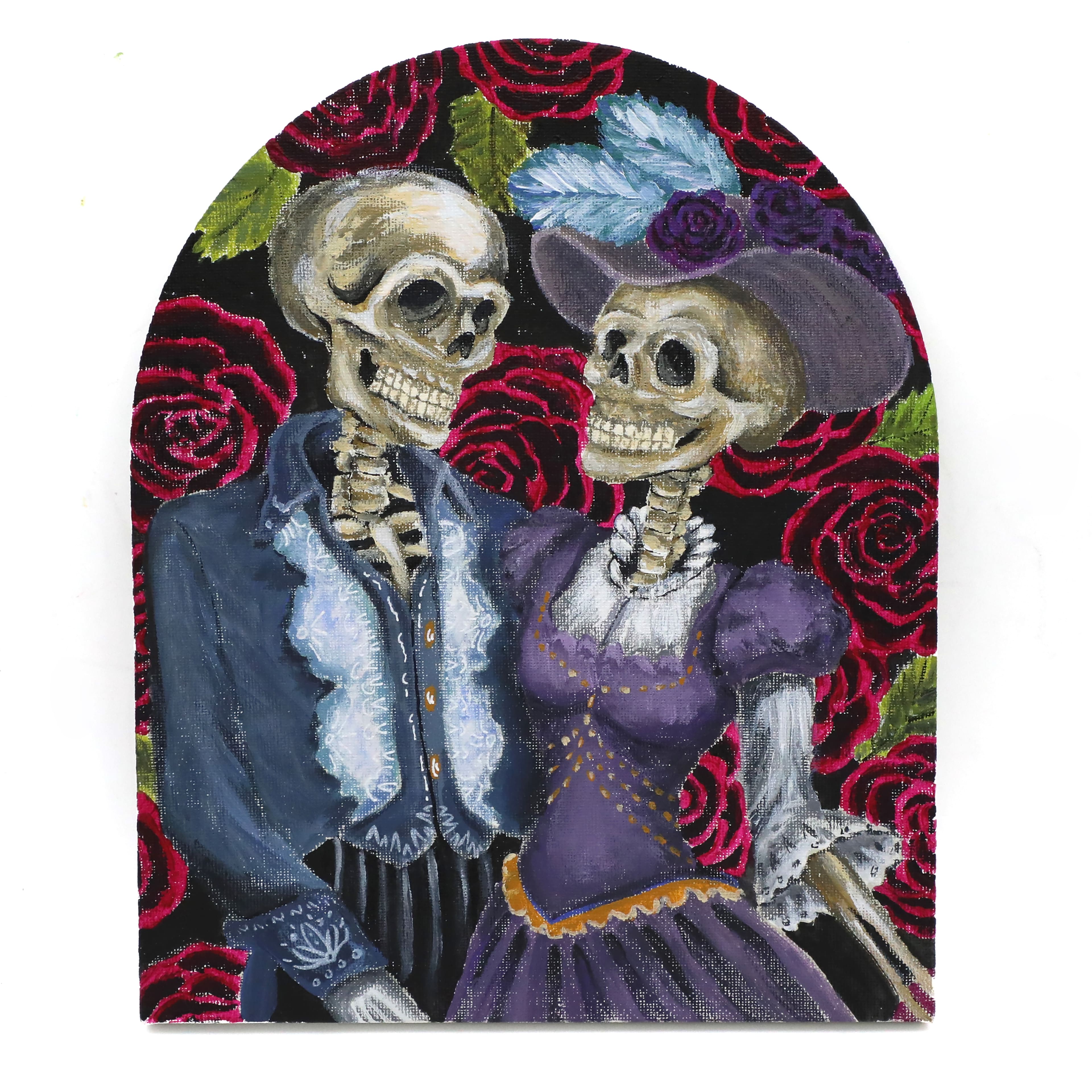 9" x 11" Skeleton Couple Arch Canvas Painting Kit by Craft Smart®