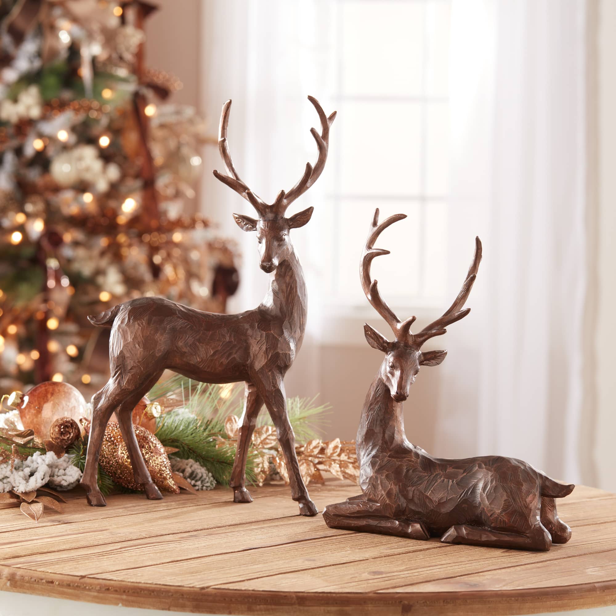 Winter Deer Figurine Set