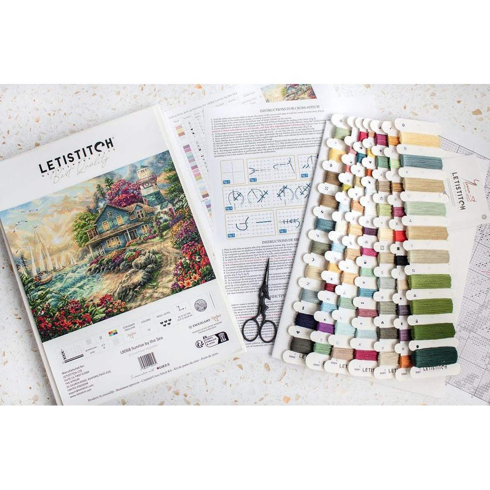 LetiStitch Sunrise by the Sea Counted Cross Stitch Kit
