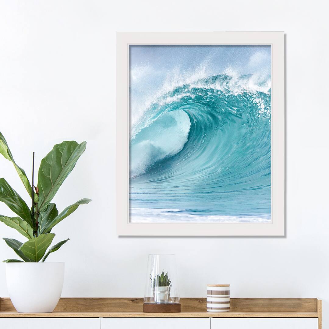 Cresting Wave White Framed Print