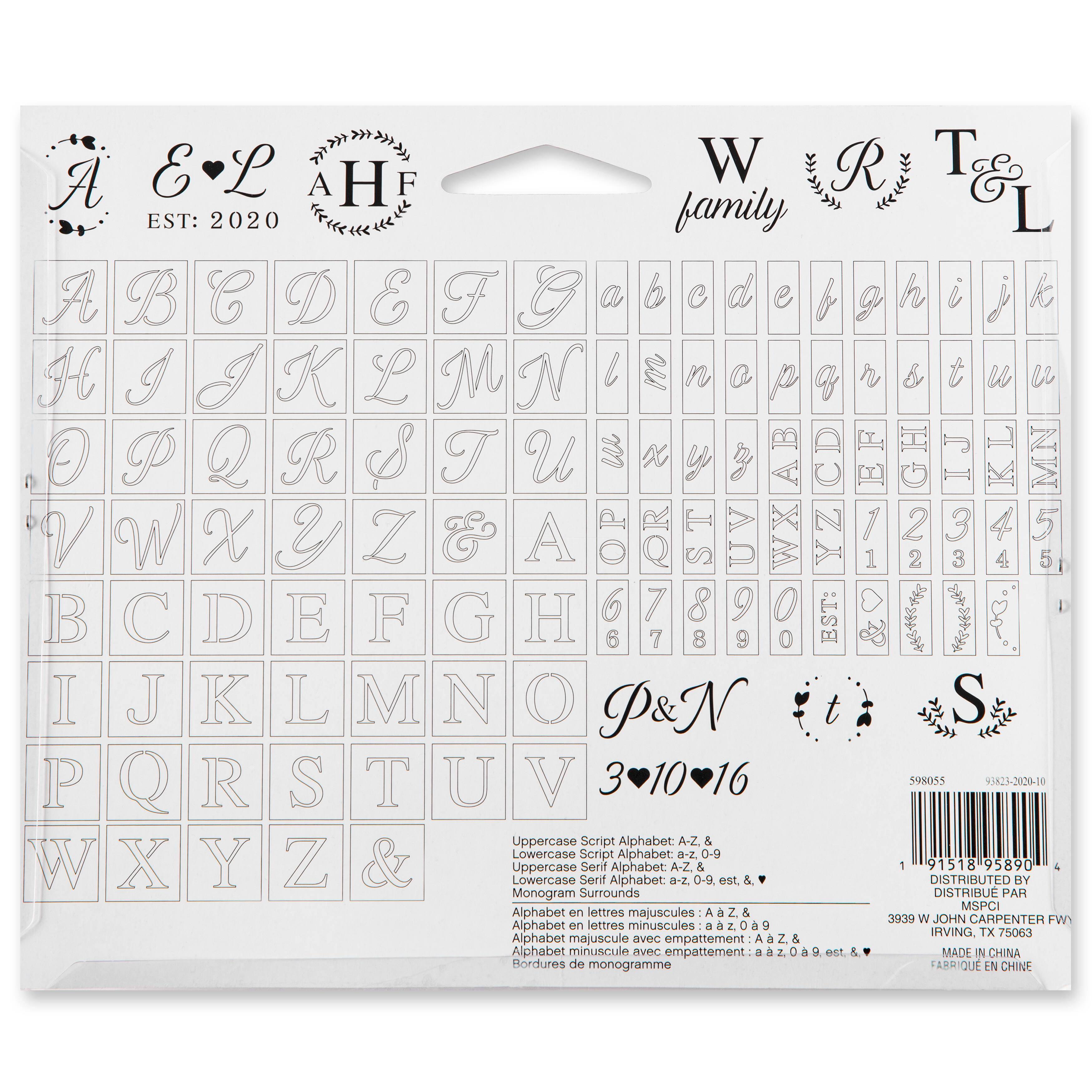 Monogram Stencil Pack by Craft Smart®