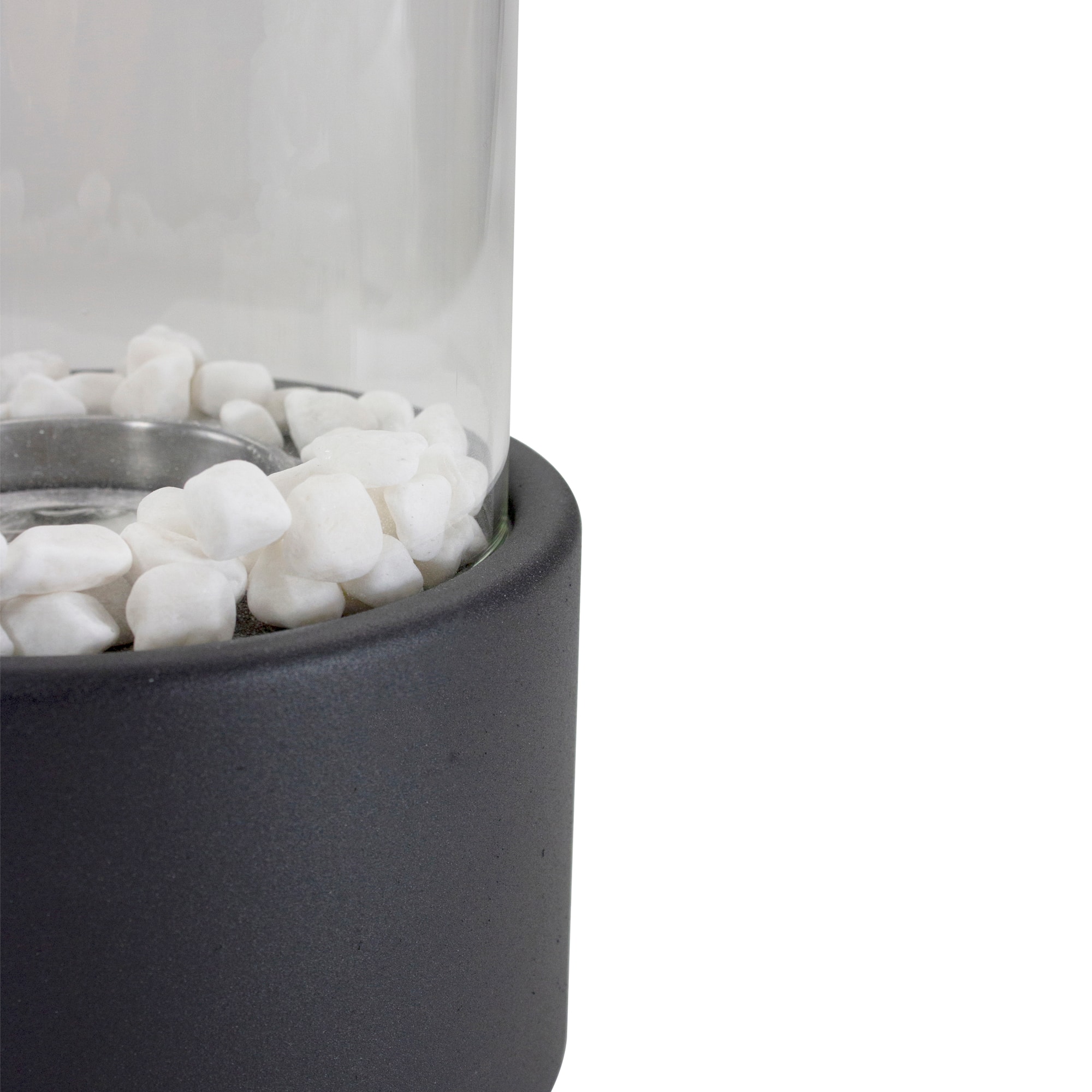 10.5" Bio Ethanol Round Portable Tabletop Fireplace with Black Base