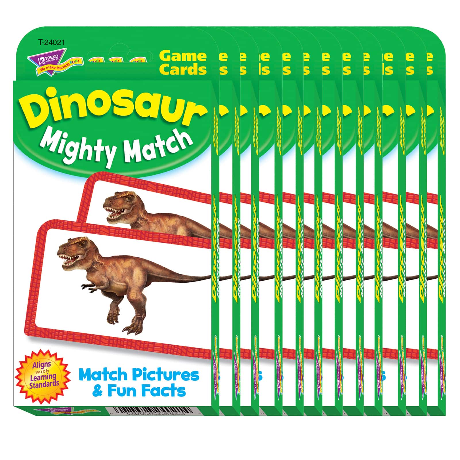 Trend Enterprises® Dinosaur Mighty Match Cards, 12 Packs