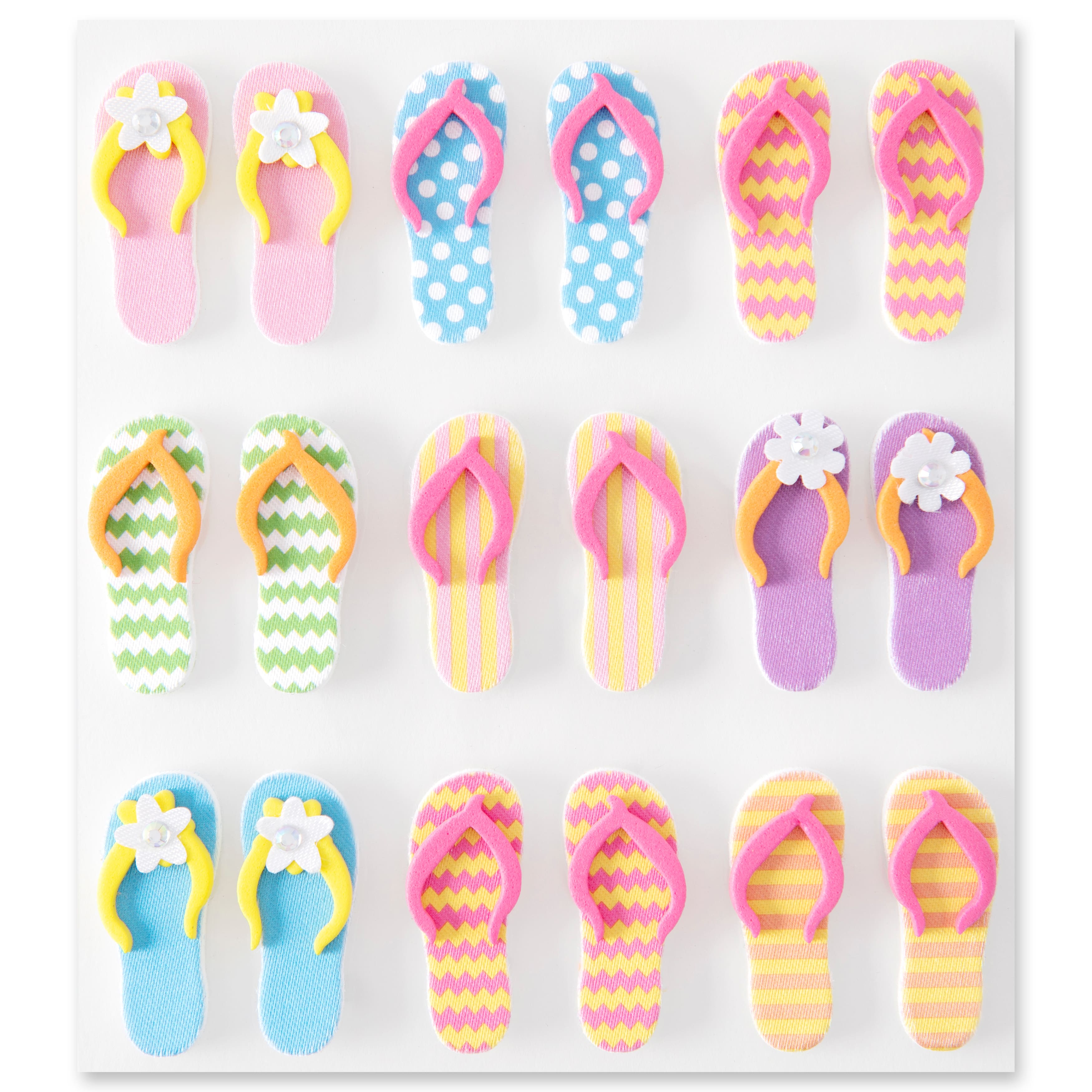 12 Pack: 18 ct. (216 total) Flip Flop Dimensional Stickers by Recollections™ Signature™