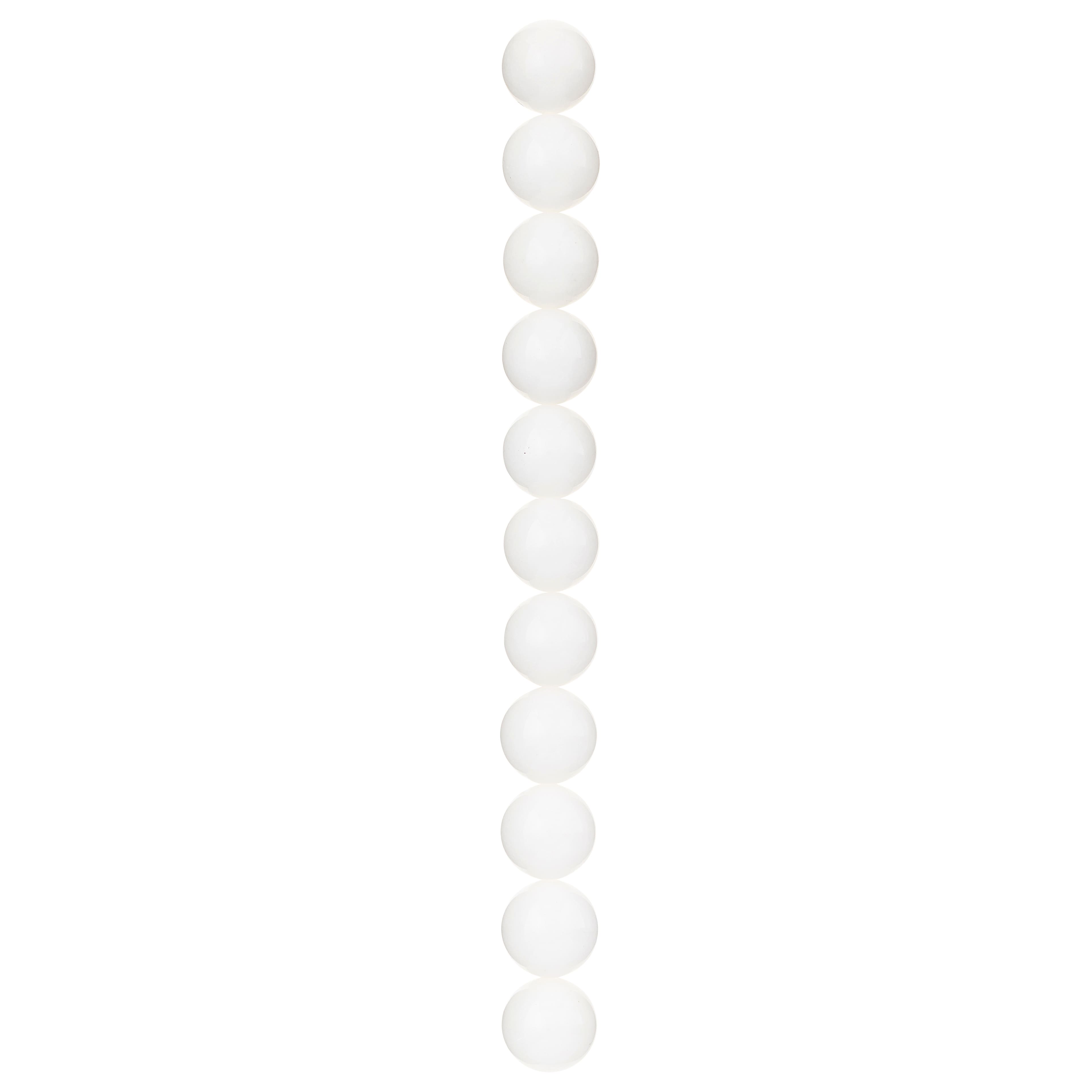 12 Pack: White Stone Round Beads, 12mm by Bead Landing™