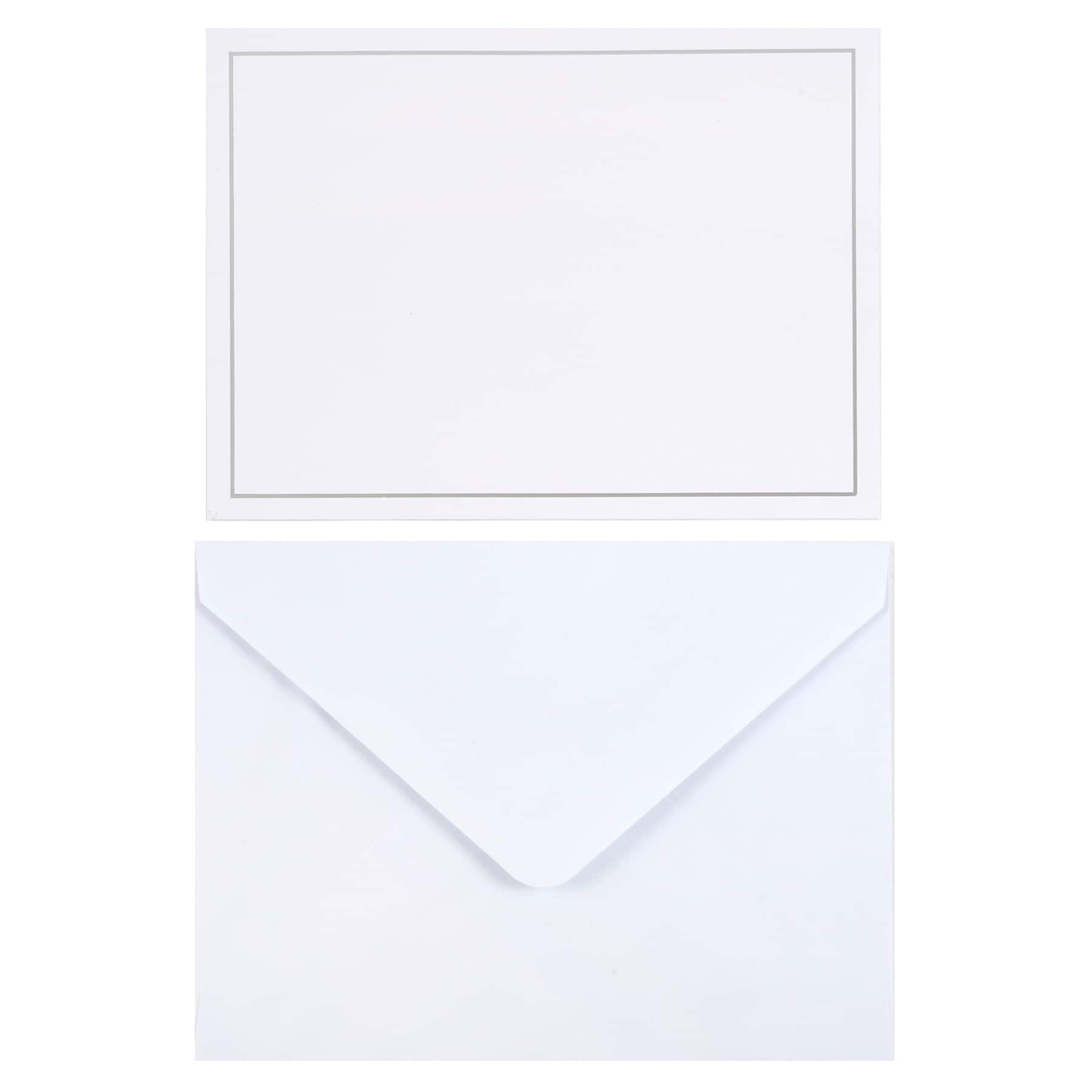 Silver Border Flat Cards & Envelopes by Recollections