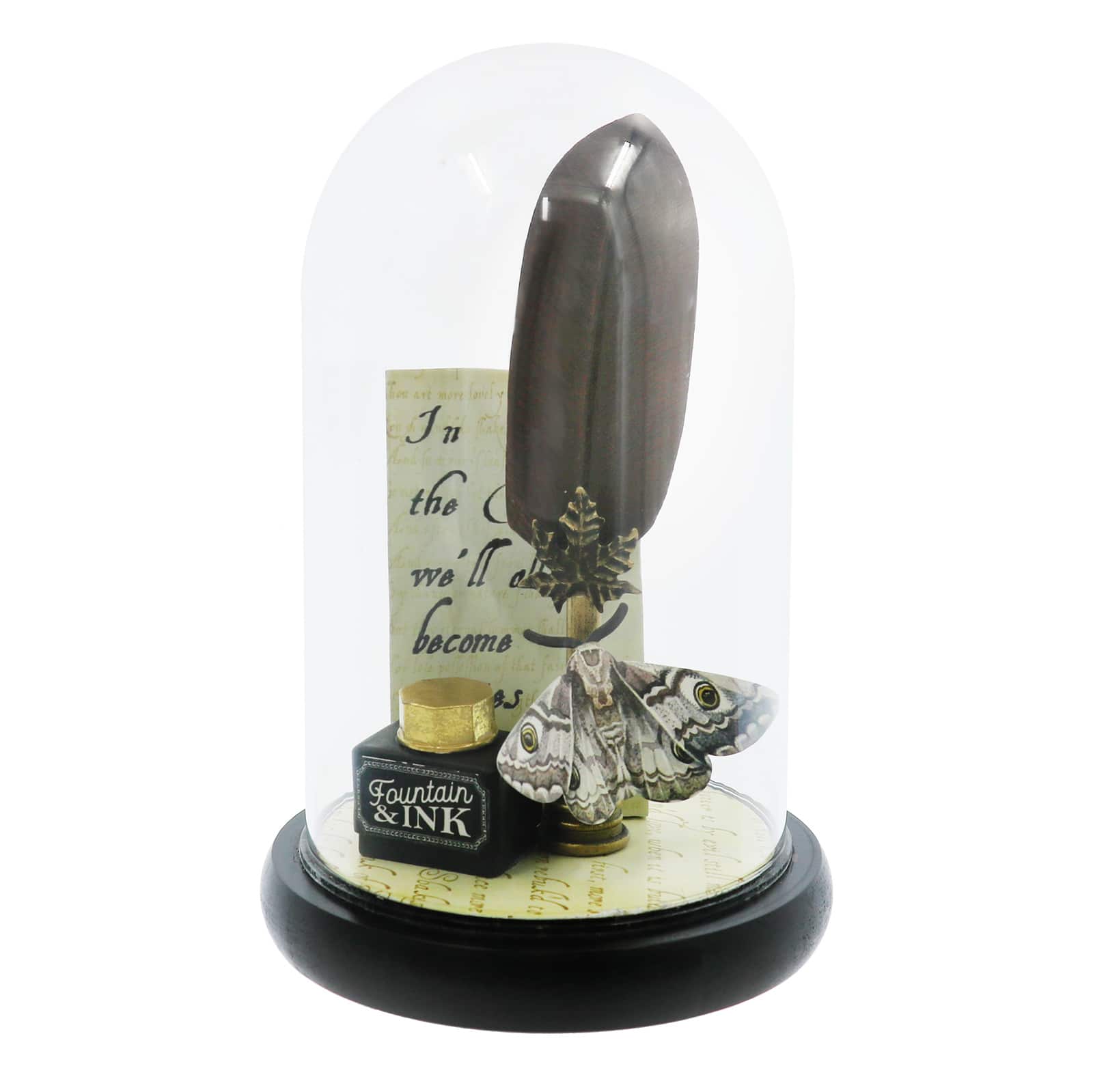 9" Ink & Moth Cloche Tabletop Décor by Ashland®